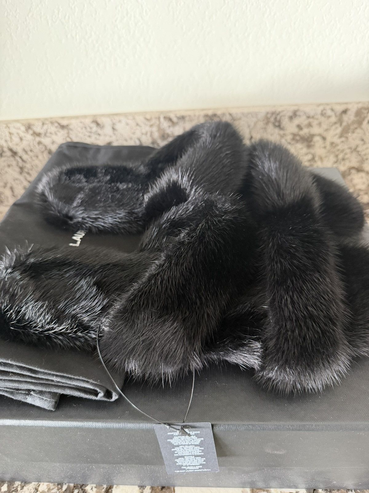 REAL MINK SANDALS SAINT LAURENT
