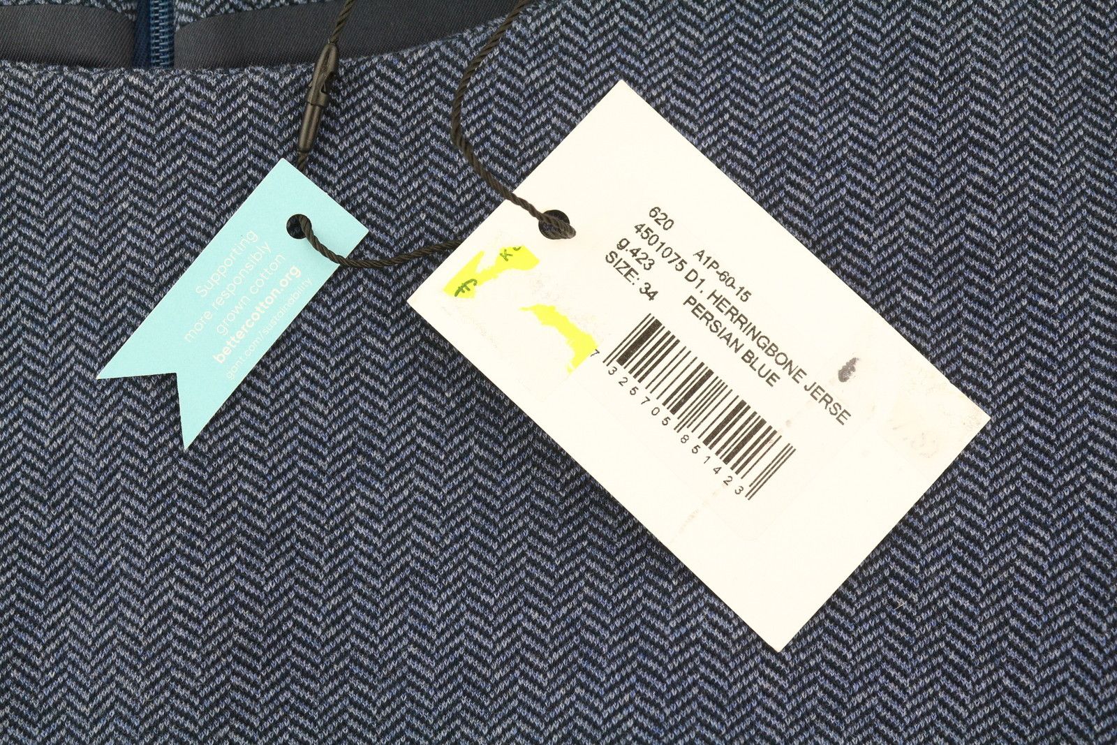 Gant HERRINGBONE JERSE EU34 Blue Round Neck Dress 85193 Size XS / US 0-2 / IT 36-38 - 8 Thumbnail
