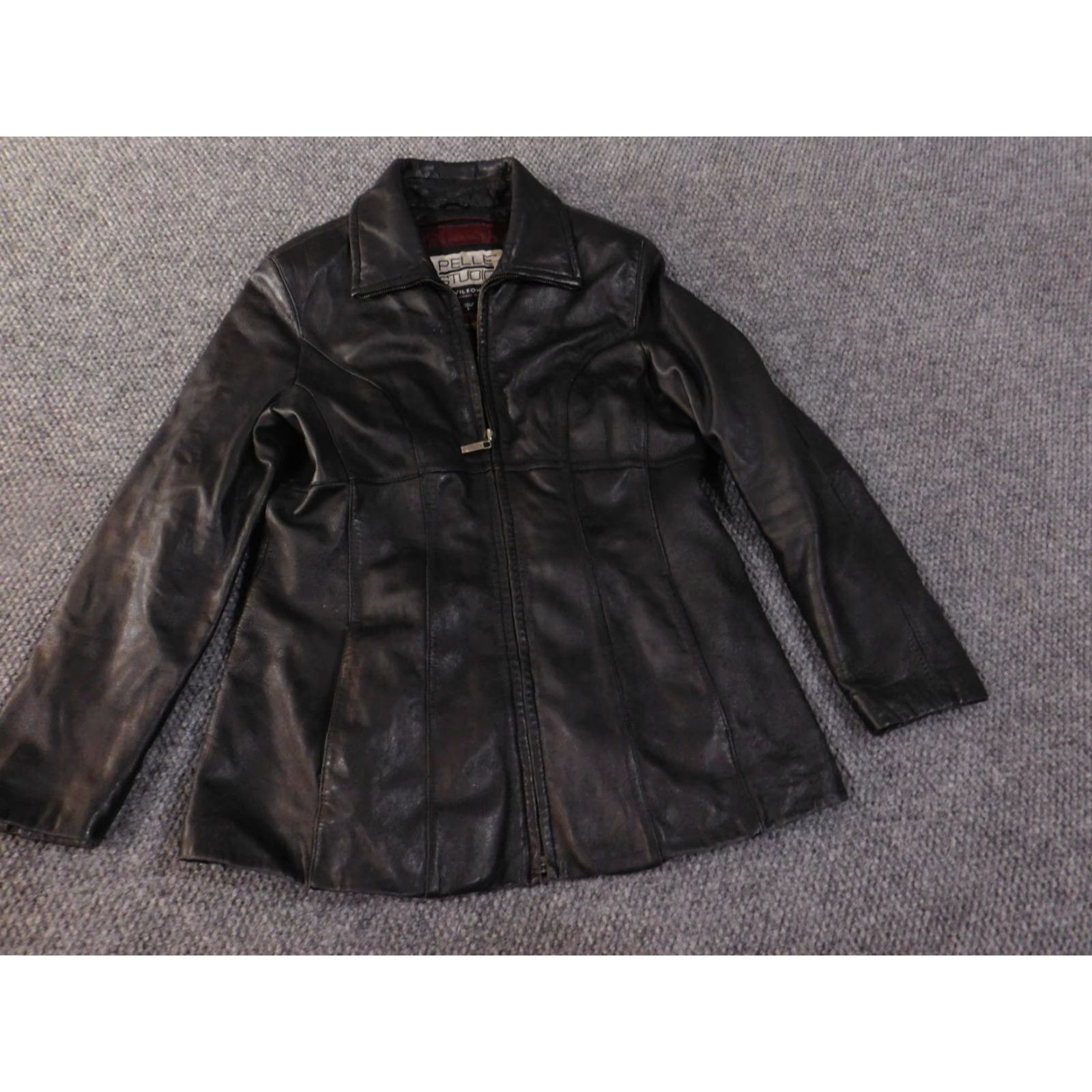Vintage Wilsons Leather Jacket Trench Coat Casual Women Large Black Insulated Zip Long Sleeve Size L / US 10 / IT 46 - 3 Thumbnail