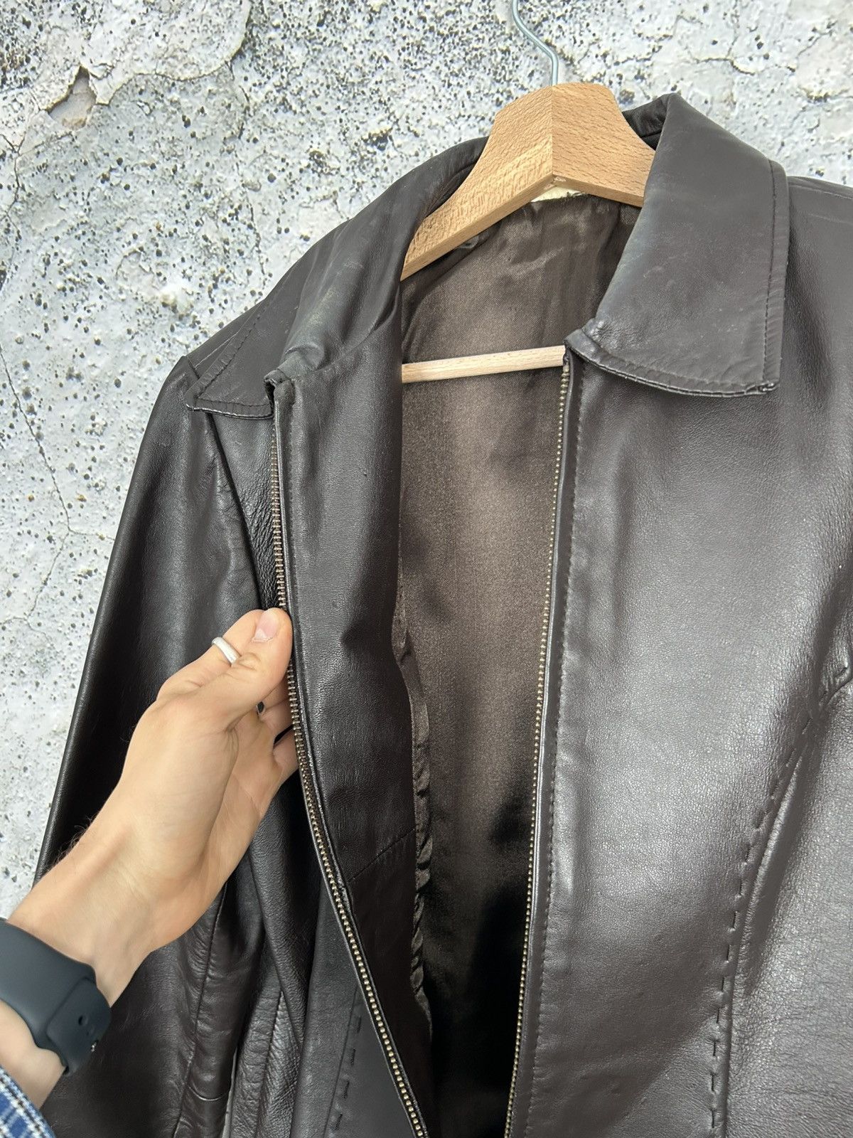 Genuine Leather Vintage Avant Garde Genuine Leather Jacket 90s Grunge Punk Size XL / US 12-14 / IT 48-50 - 4 Thumbnail