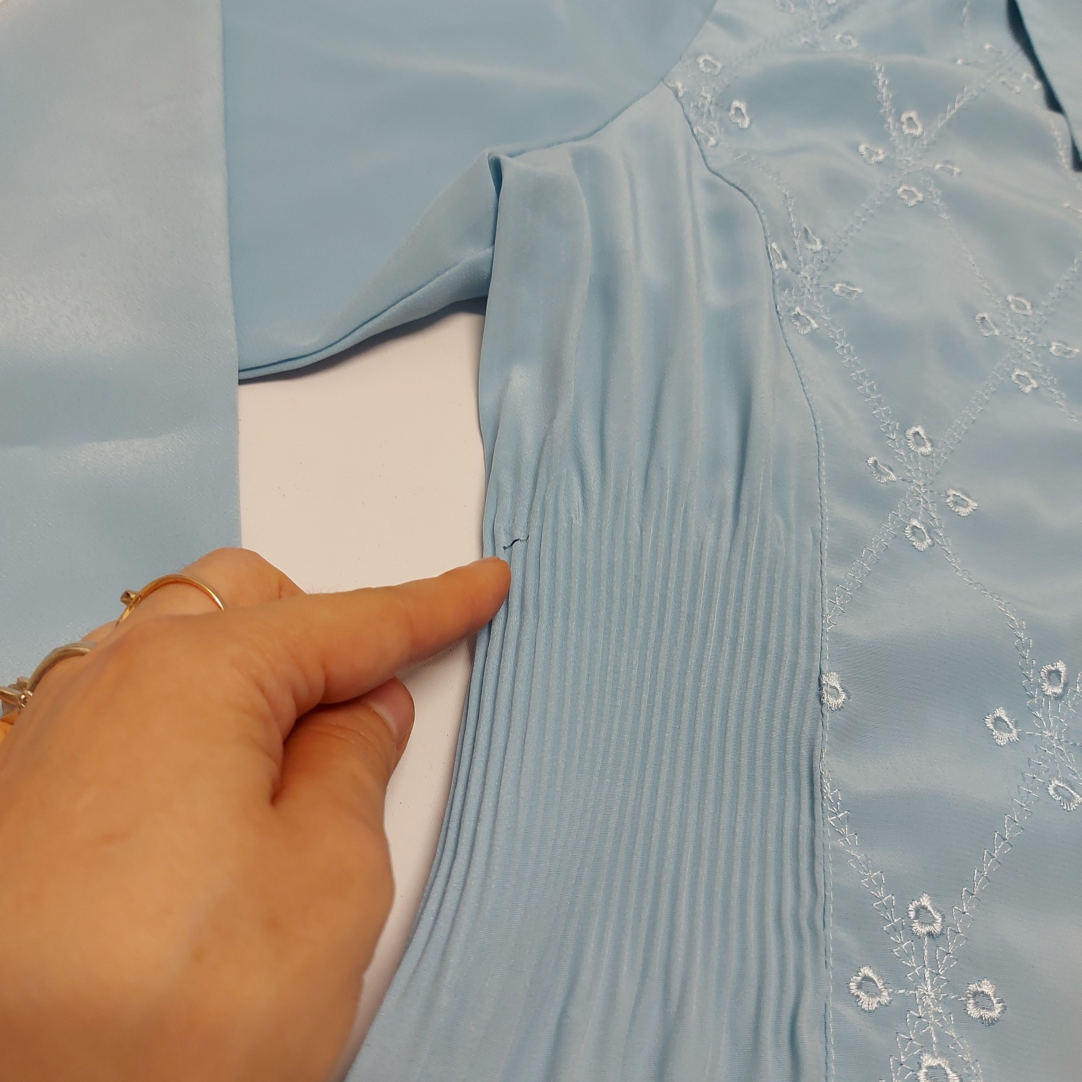 Vintage Vintage Blue Blouse Classic L Collard Long Sleeve Buttoned Size L / US 10 / IT 46 - 7 Thumbnail