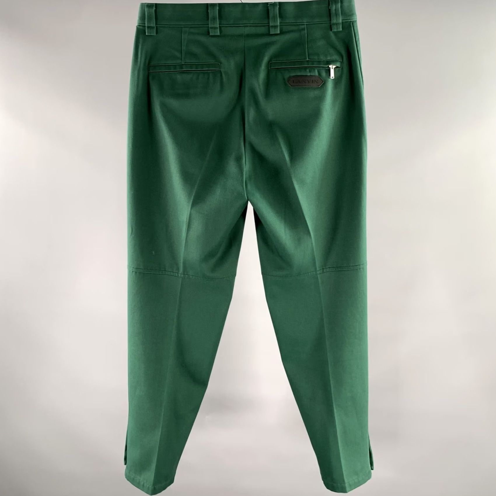 Lanvin LANVIN Size 30 Green Cotton Blend Zip Fly Casual Pants Size US 30 / EU 46 - 3 Thumbnail