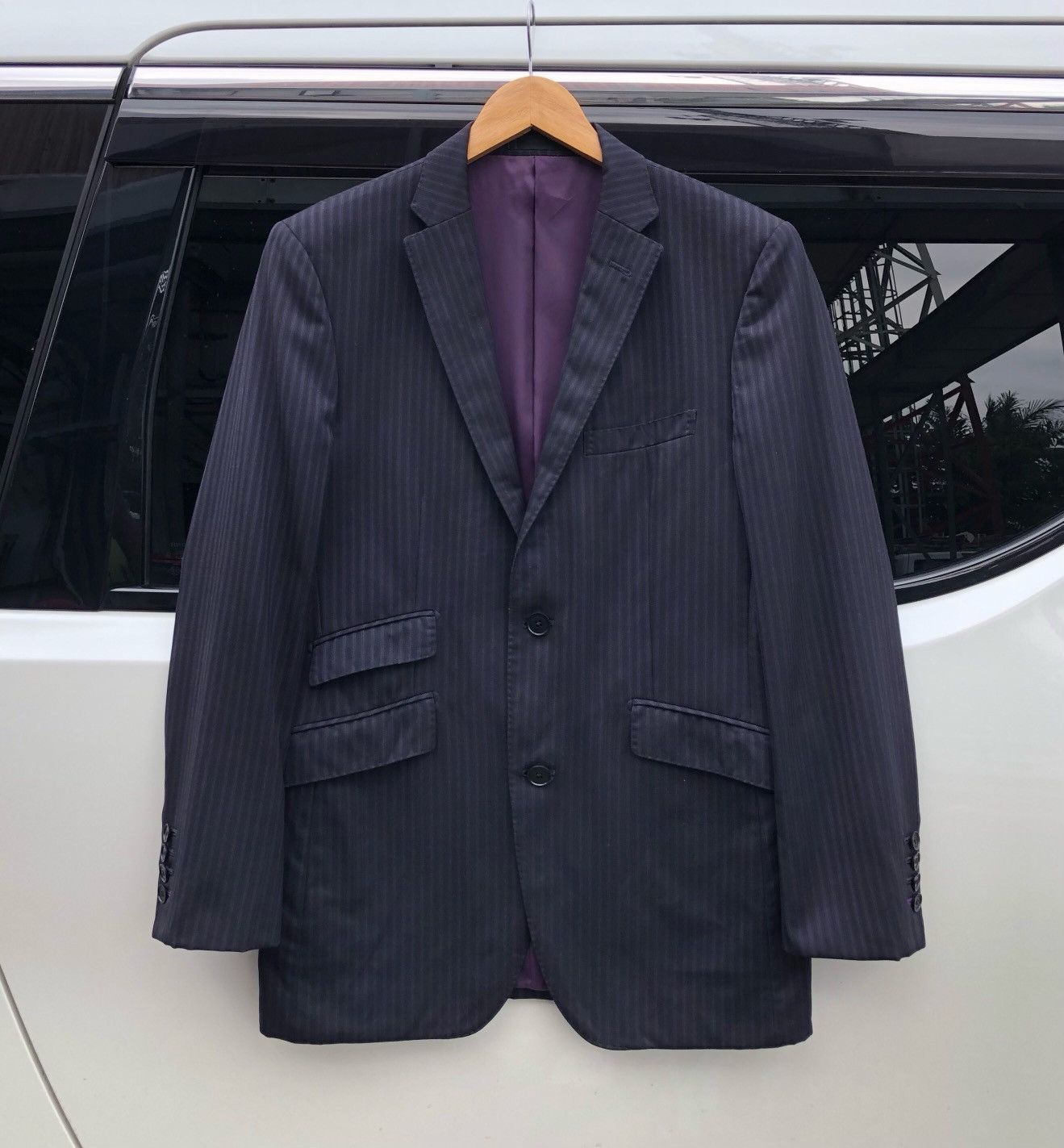 Burberry Burberry Black Label Striped Wool Blazer Size US M / EU 48-50 / 2 - 1 Thumbnail
