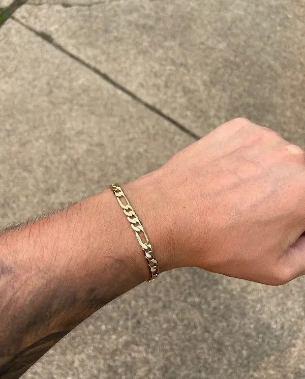 Other Gold Bracelet Figaro Link 8in 6mm Size ONE SIZE - 5 Thumbnail