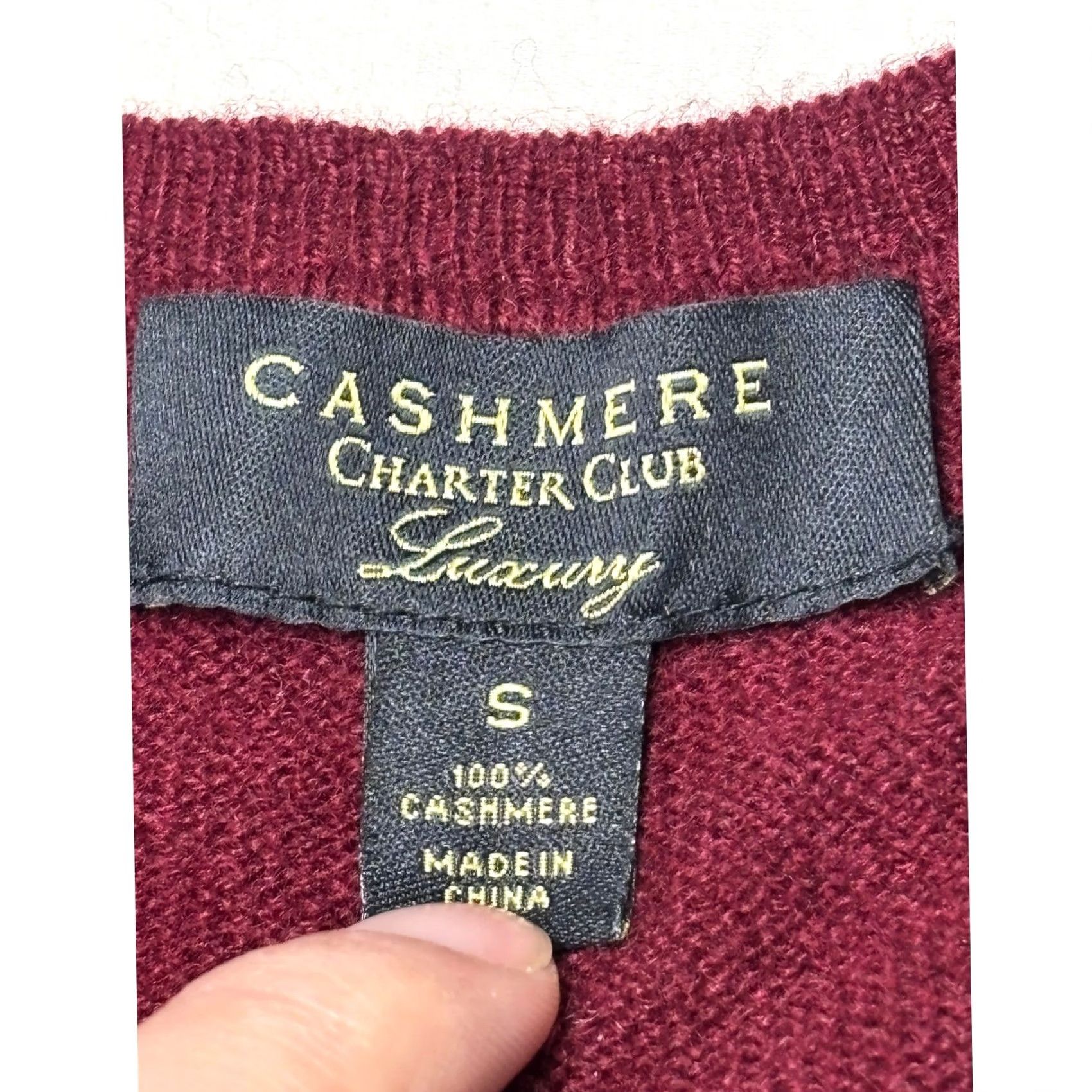 Charter Club Charter Club Luxury 100% Cashmere Crewneck Sweater Burgundy Red Small Women Knit Pullover Crew Neck Long Sleeve Solid Knit Wool? Size S / US 4 / IT 40 - 2 Thumbnail