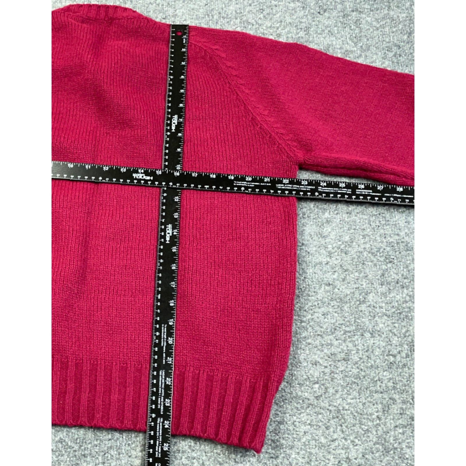 Vintage VINTAGE 80s Dark Red Chunky Knit Sweater Pullover Adult Large Men Crew Neck Heavyweight Knit Vintage Style Size US L / EU 52-54 / 3 - 3 Thumbnail