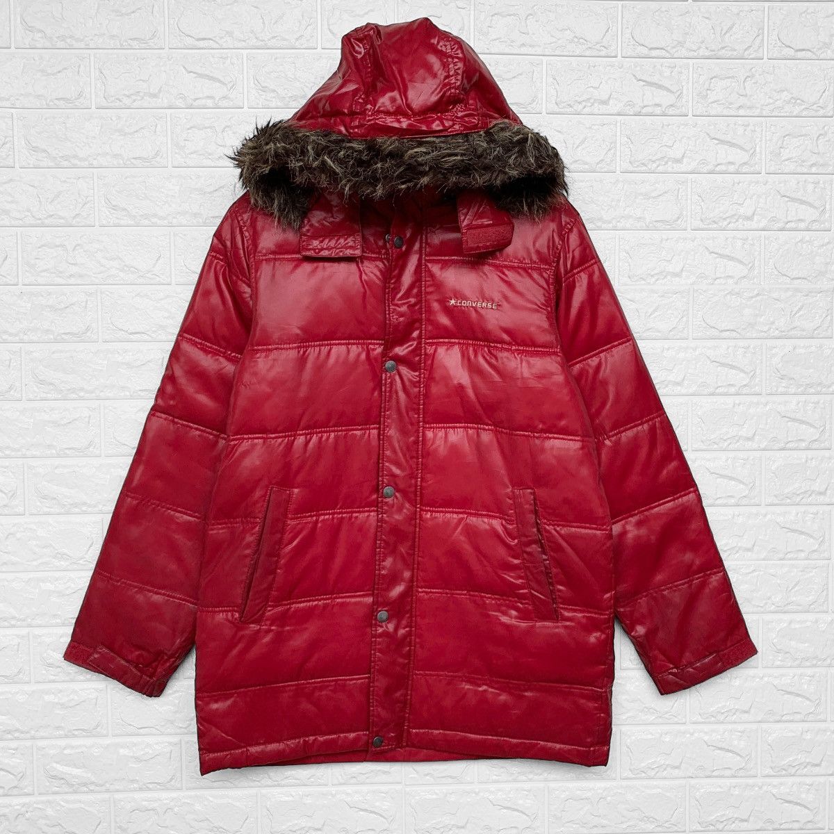 Converse Converse Puffer Fur Hoodie Jacket Size US M / EU 48-50 / 2 - 2 Thumbnail