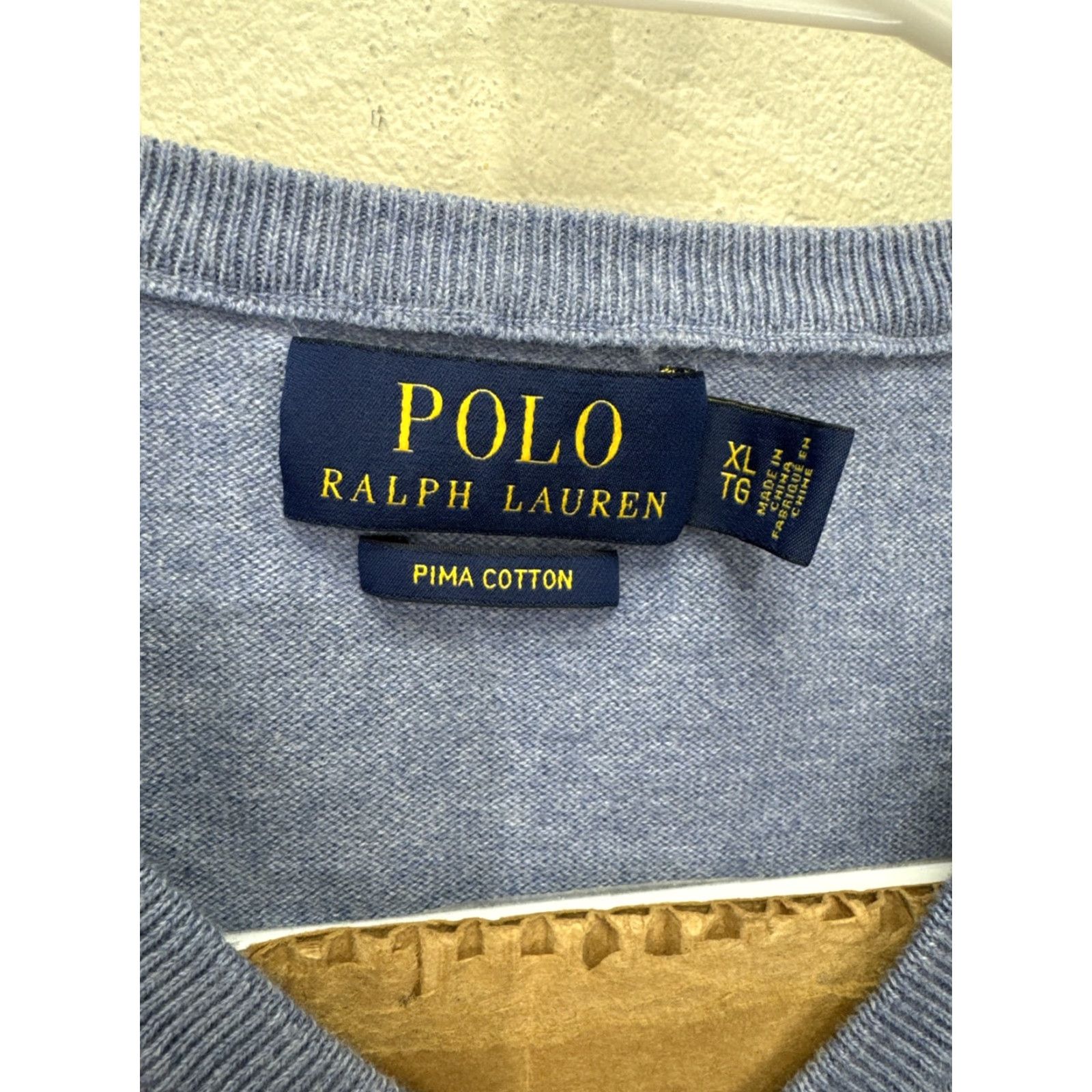 Polo Ralph Lauren VINTAGE Polo Ralph Lauren Sweater Mens XL Blue Cotton V-Neck Casual Preppy Knit Pullover Size US XL / EU 56 / 4 - 2 Thumbnail