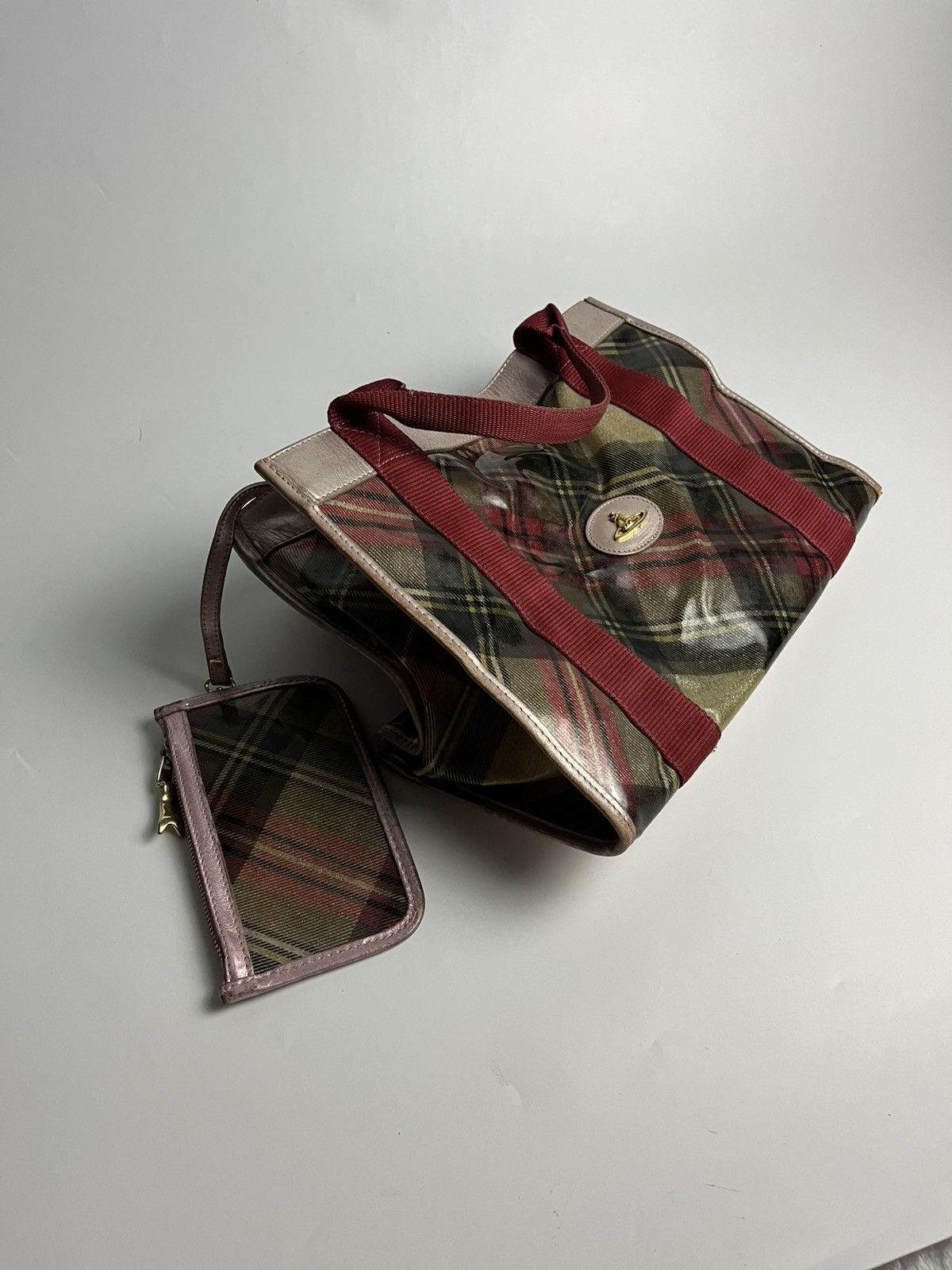 Vivienne Westwood Vivienne Westwood PVC Plastic Tartan Tote Bag with Pouch Size ONE SIZE - 13 Thumbnail