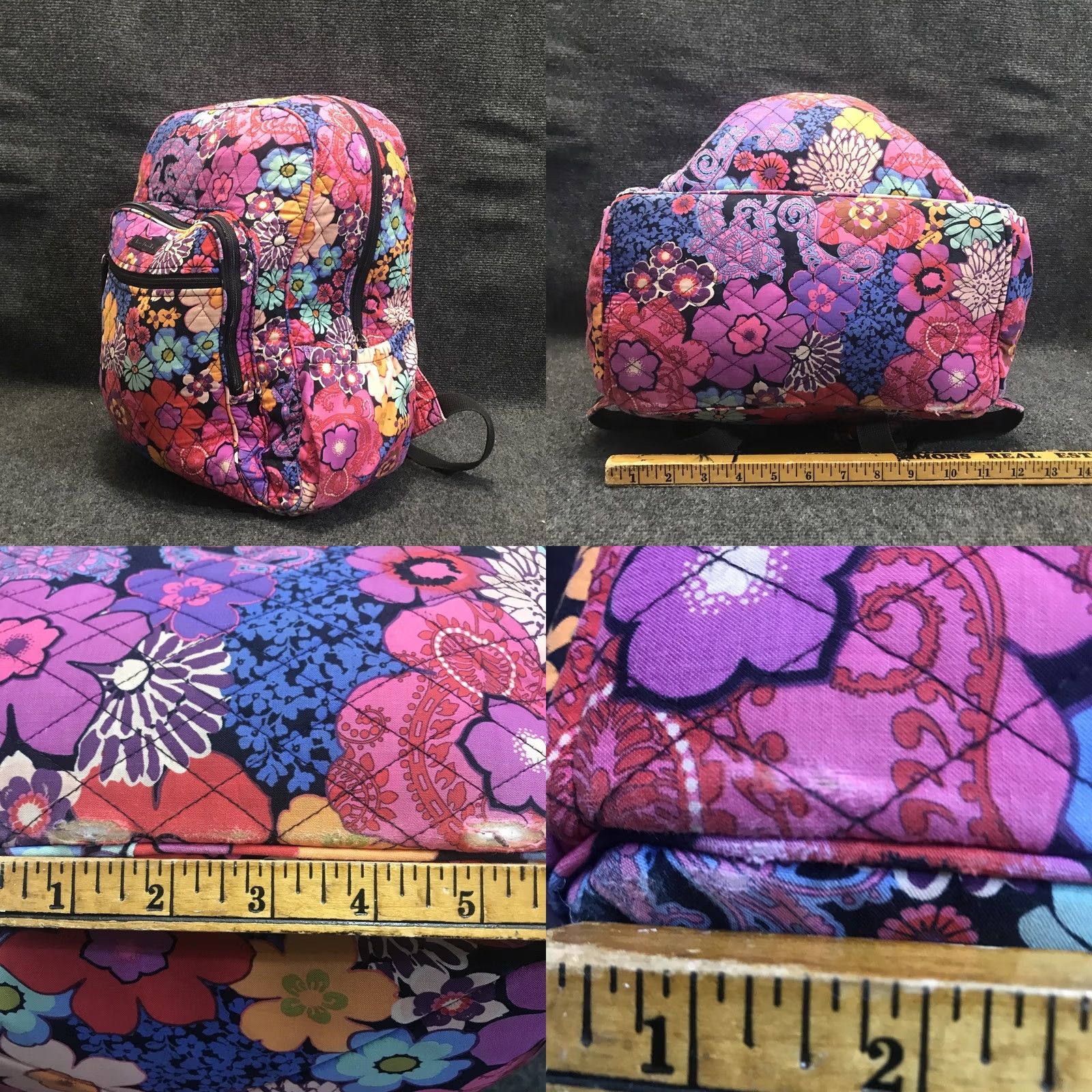 Vera Bradley Vera Bradley Campus Backpack Fiesta Floral Quilted Travel Bag 14314-G15 VBD17 Size ONE SIZE - 8 Thumbnail