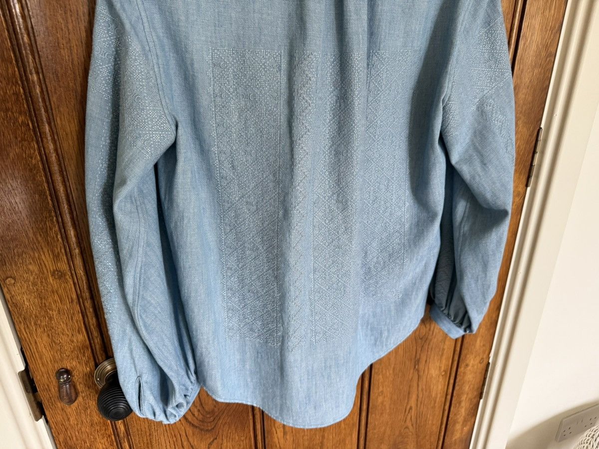 Celine $2450 SS24 Celine embroidered blouse shirt Hedi sample Size M / US 6-8 / IT 42-44 - 22 Thumbnail