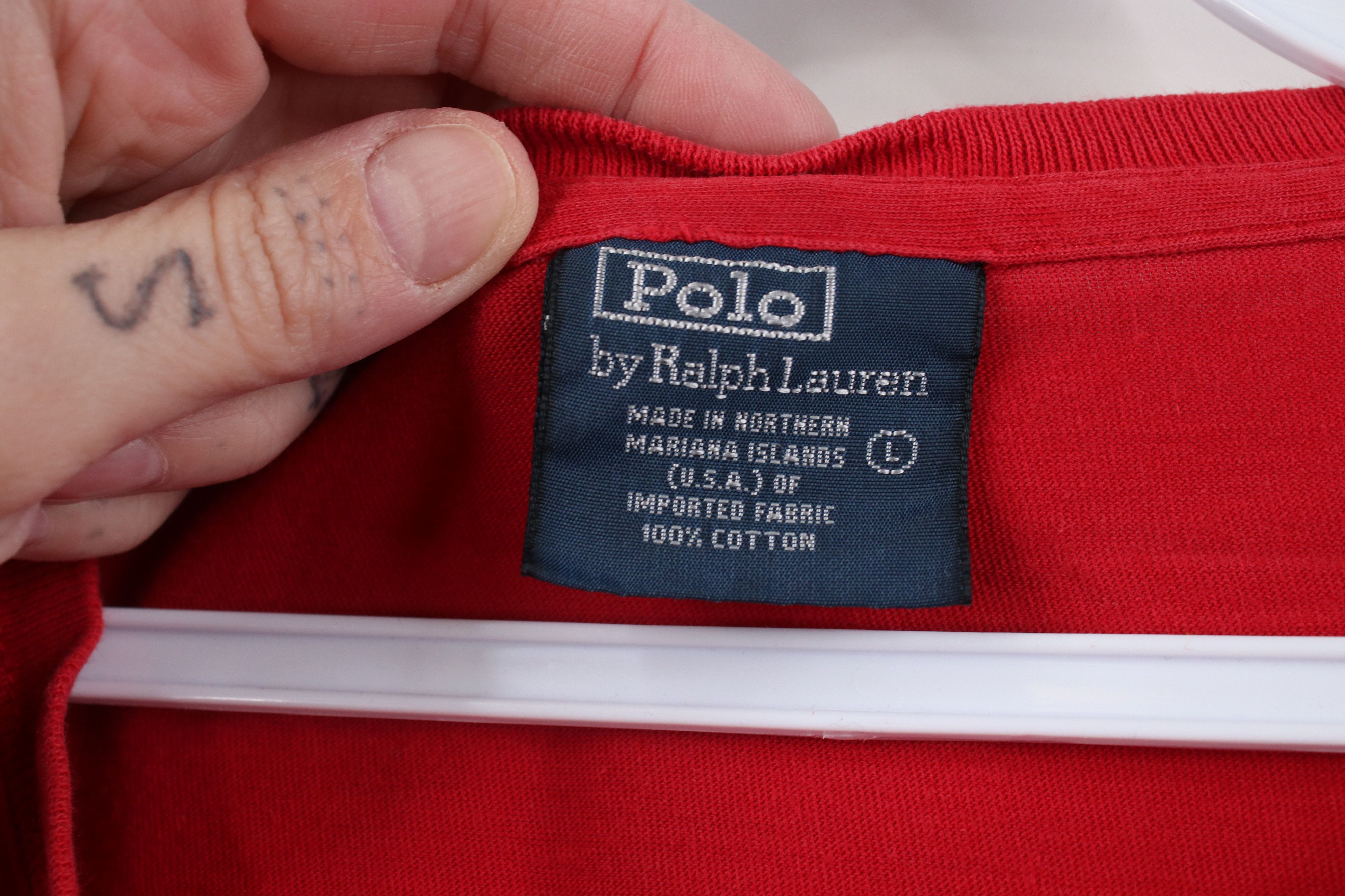 Polo Ralph Lauren Vintage 90s Ralph Lauren Short Sleeve T-Shirt Red USA Size US L / EU 52-54 / 3 - 5 Thumbnail