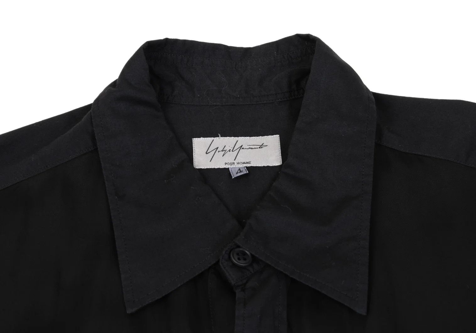 Yohji Yamamoto Yohji Yamamoto Cotton Back Button Shirt Black 4 Size US XL / EU 56 / 4 - 4 Thumbnail