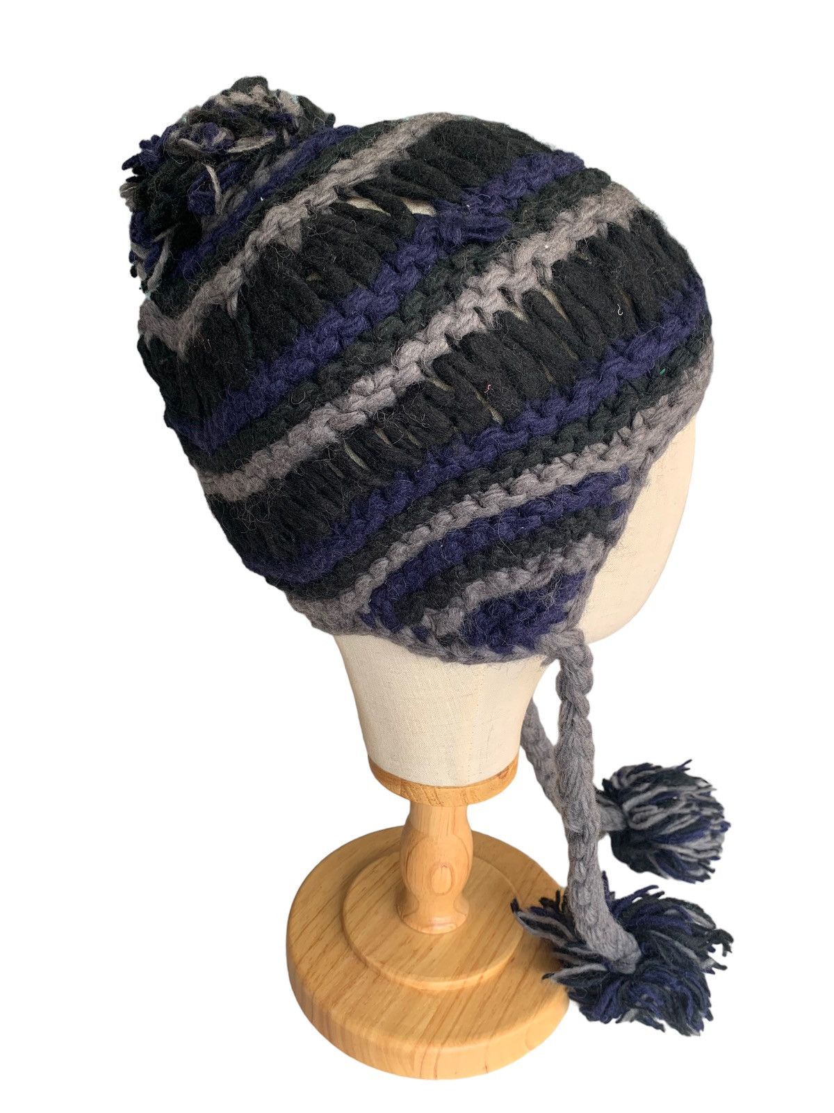 Japanese Brand × Kapital × Vintage Rare Crochet Knit Earflap Wool Beanie hats Size ONE SIZE - 6 Thumbnail