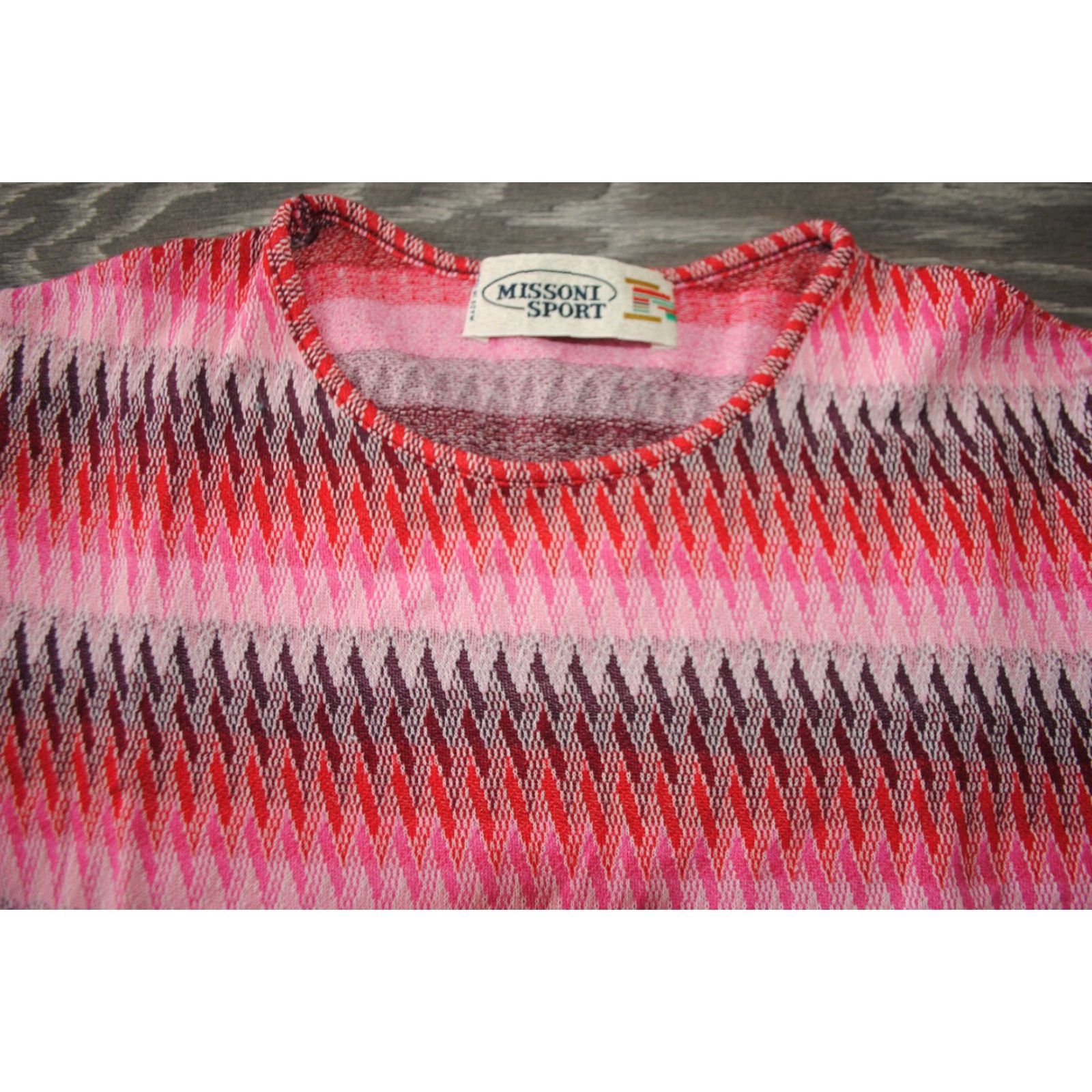 Missoni Missoni SPORT T-Shirt WOMEN Red 42 XS Zig Zag Knit Tunic Tee AUTHENTIC Size M / US 6-8 / IT 42-44 - 3 Thumbnail