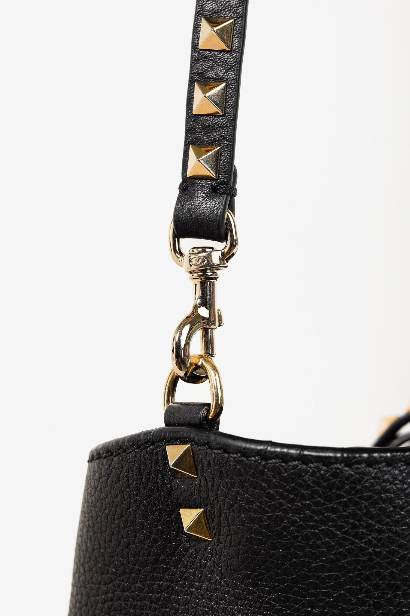 Valentino Valentino Garavani Medium Rockstud Pebbled Calfskin Tote Size ONE SIZE - 7 Thumbnail