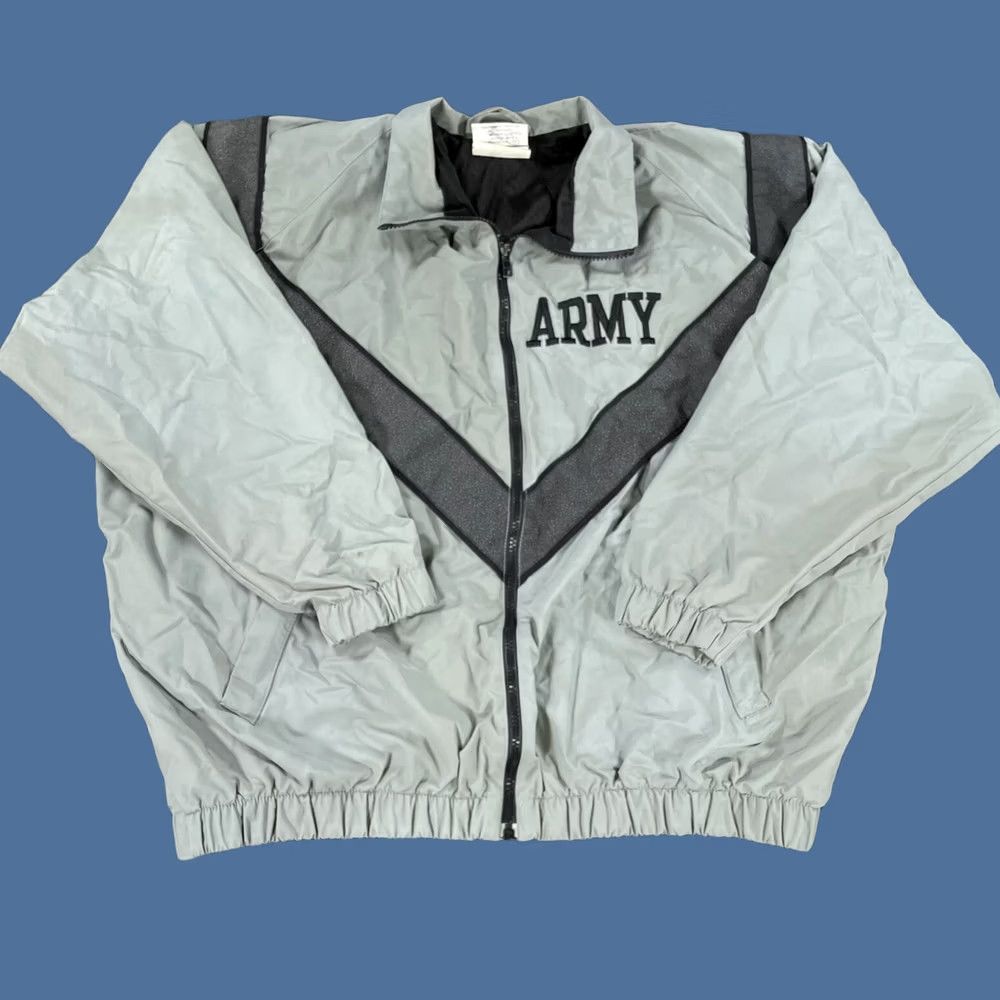 Vintage Us Army Jacket Medium Mesh Lined Embroidered Physical Fitness 90s Mens in Gray, Men's