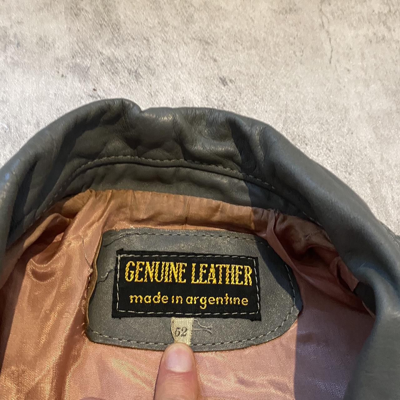 Other Grey Leather Motorycycle Gangsta Vintage y2k Boxy Size 36S - 4 Thumbnail
