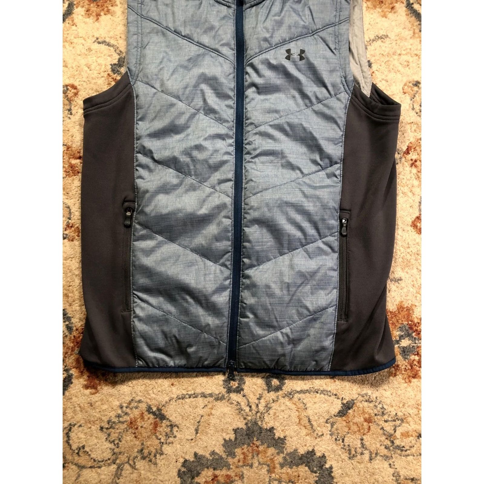 Under Armour Under Armour Vest Mens Large Blue UA Storm Quilted Insulated Full Zip Pockets Size US L / EU 52-54 / 3 - 5 Thumbnail