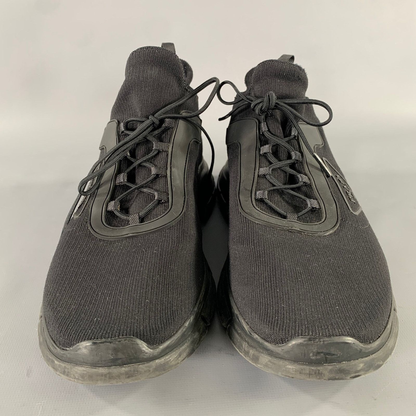 Prada PRADA Size 9 Black Logo Nylon Lace Sneakers Size US 9 / EU 42 - 4 Thumbnail
