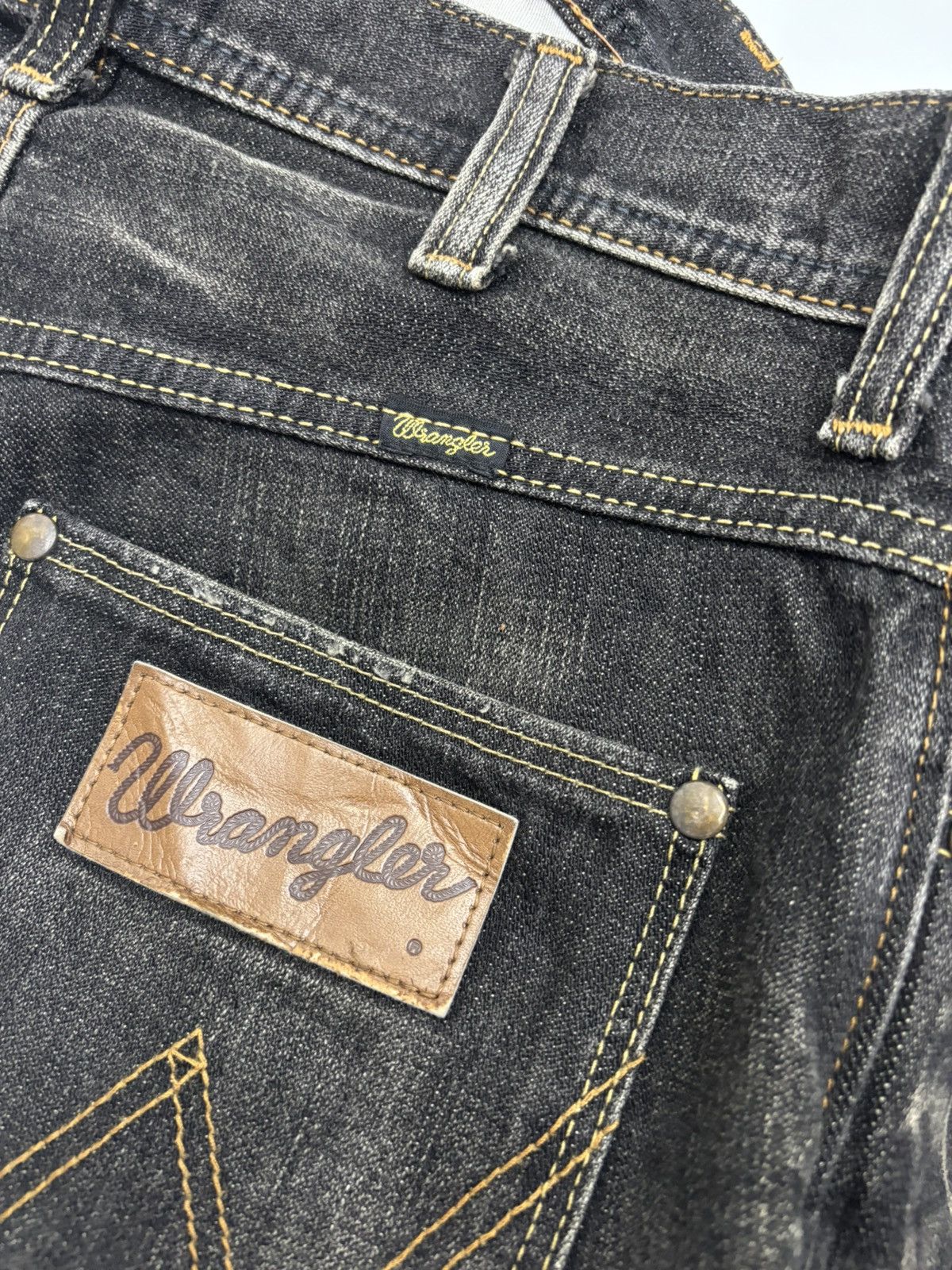 14th Addiction 💥Hype💥90s Style Distress Jean Wrangler Black Denim Size US 30 / EU 46 - 13 Thumbnail