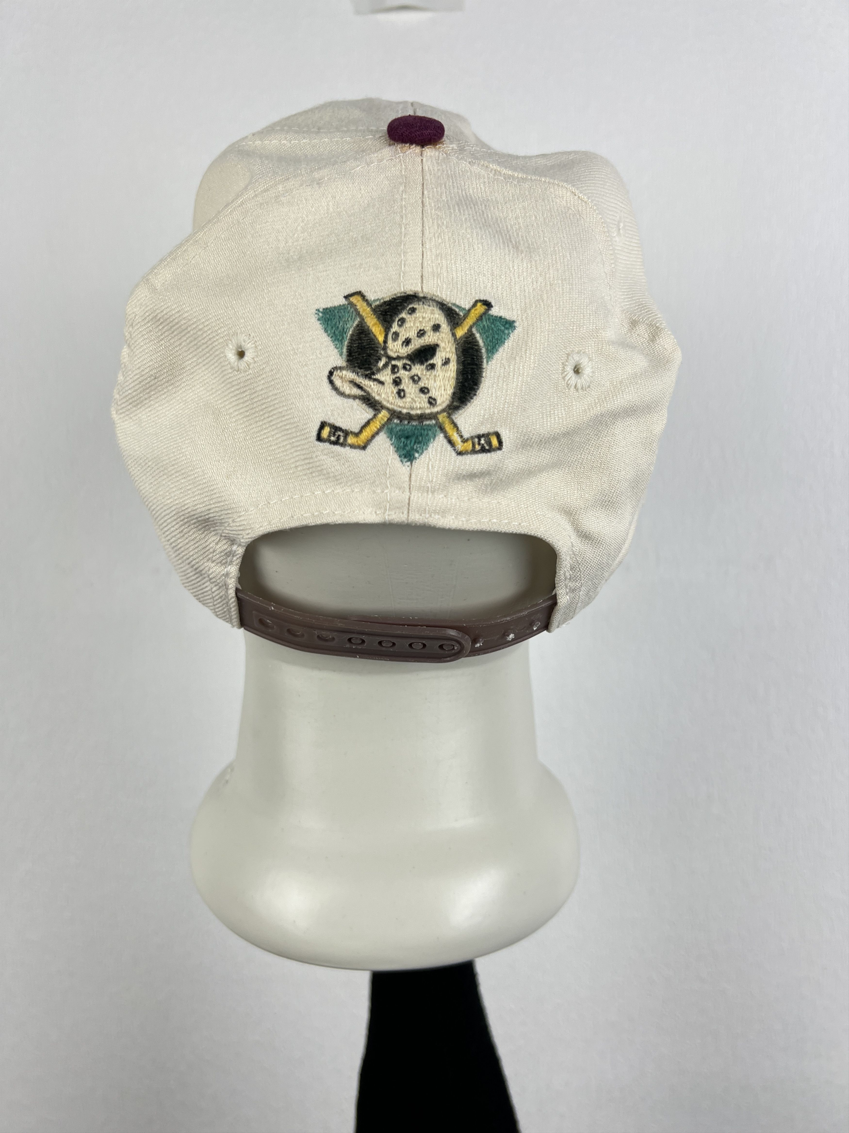 Apex One Vintage 90's Anaheim Mighty Ducks NHL Snapback Adult Cap Hat Size ONE SIZE - 5 Thumbnail