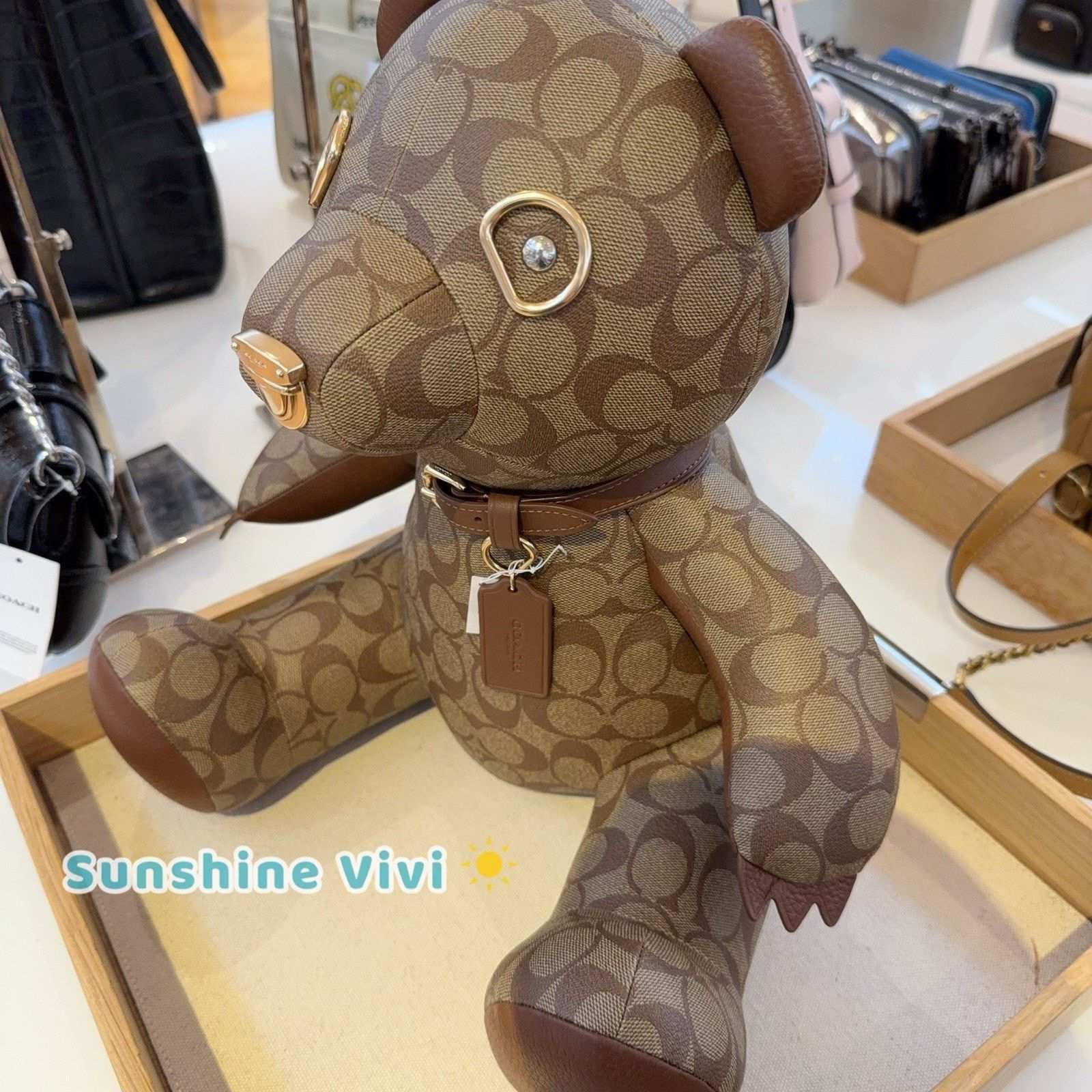 Coach NWT COACH Large Leather Collectible Bear Teddy Bear CE974 Size ONE SIZE - 5 Thumbnail