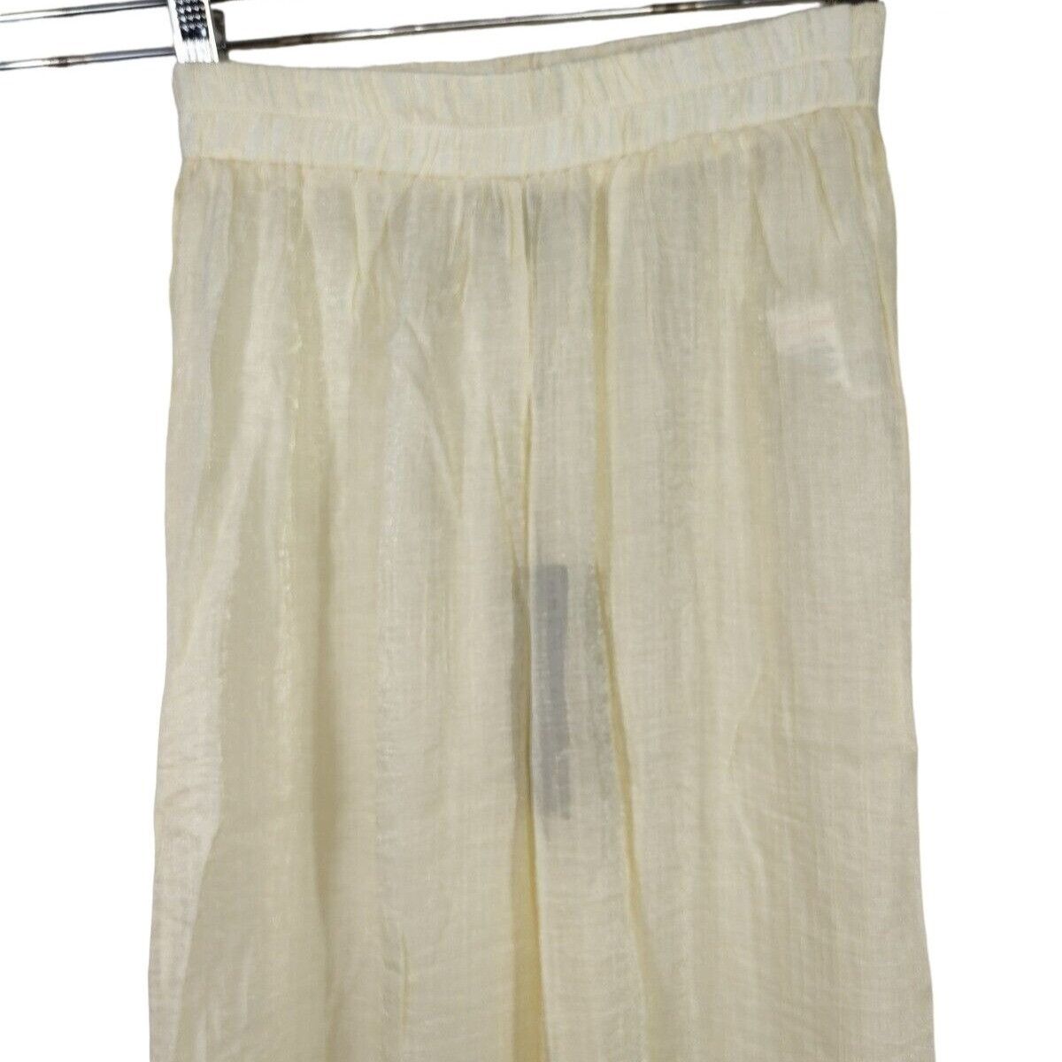 PrettyLittleThing Pretty Little Things Pants Trouser Wide Women Size 4 Cream Size 27" / US 4 / IT 40 - 3 Thumbnail