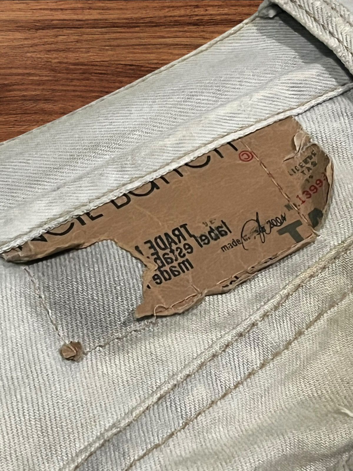 Neil Barrett Vintage Italian Neil Barrett Distressed Button Fly Mud Jeans Size US 33 - 12 Thumbnail