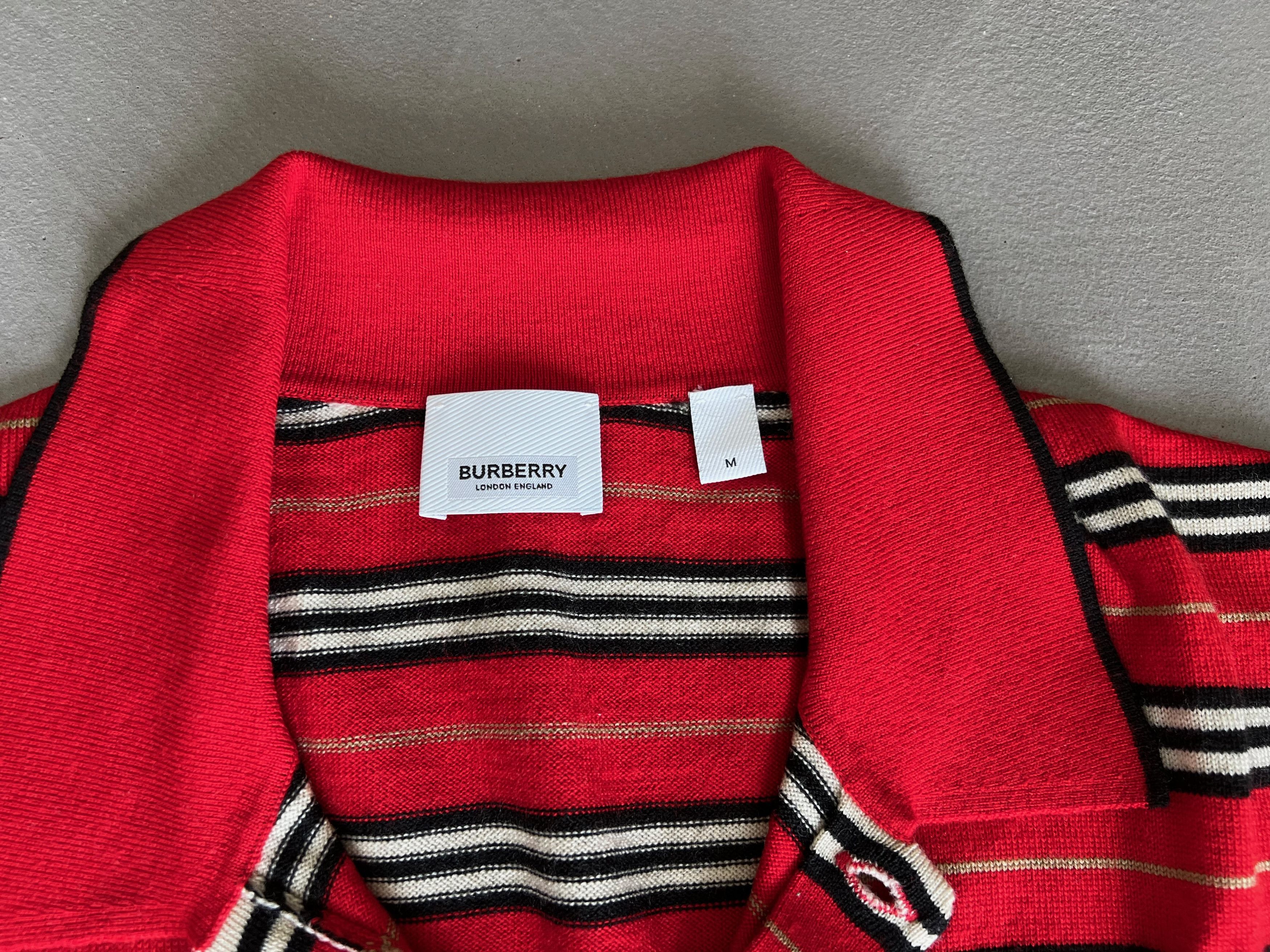 Burberry Burberry Runway Red Striped Polo Shirt, Wool, SS19 Size US M / EU 48-50 / 2 - 3 Thumbnail