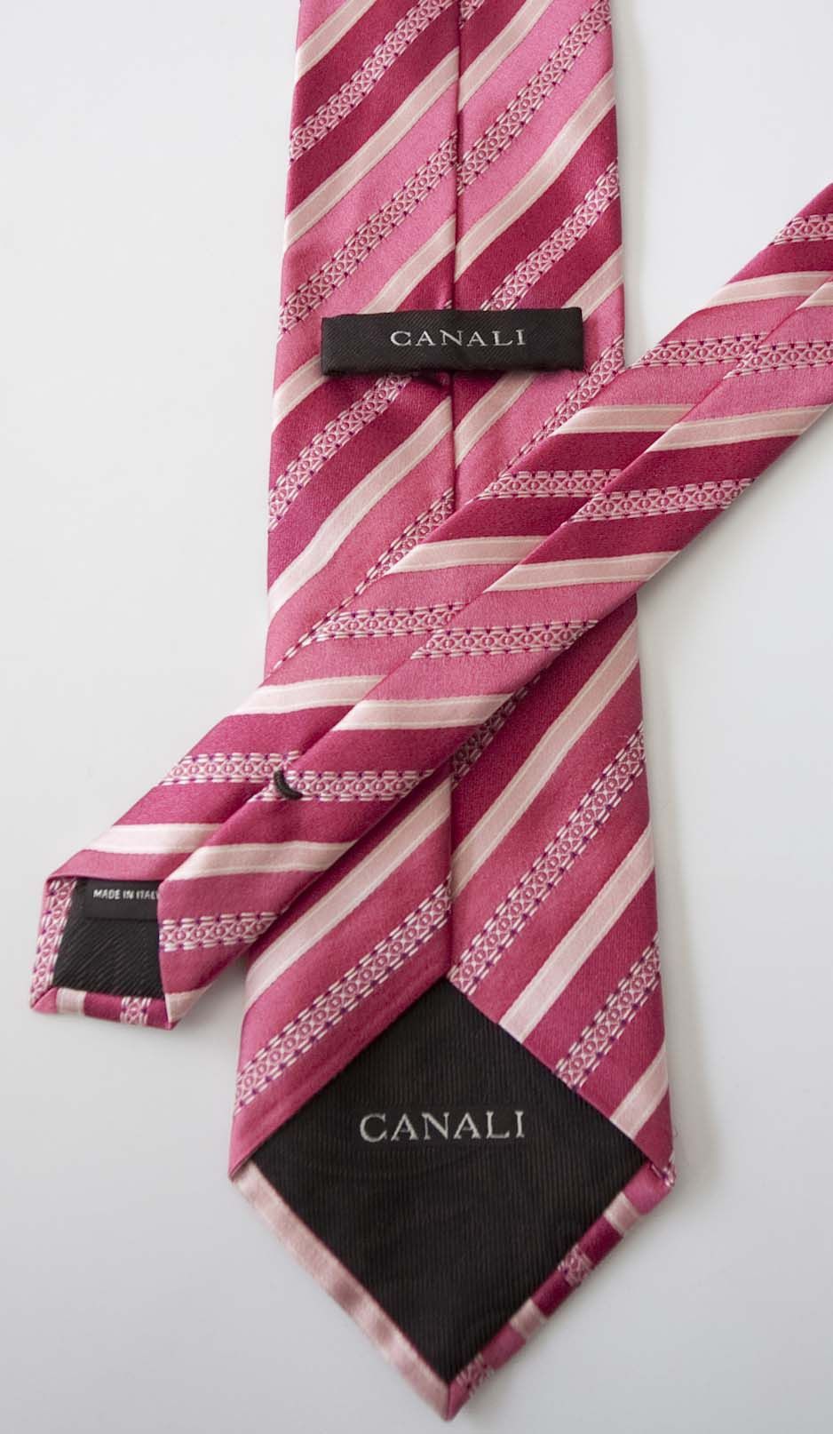 Canali Canali Tie 100% Silk Made in Italy Pink Size ONE SIZE - 3 Thumbnail