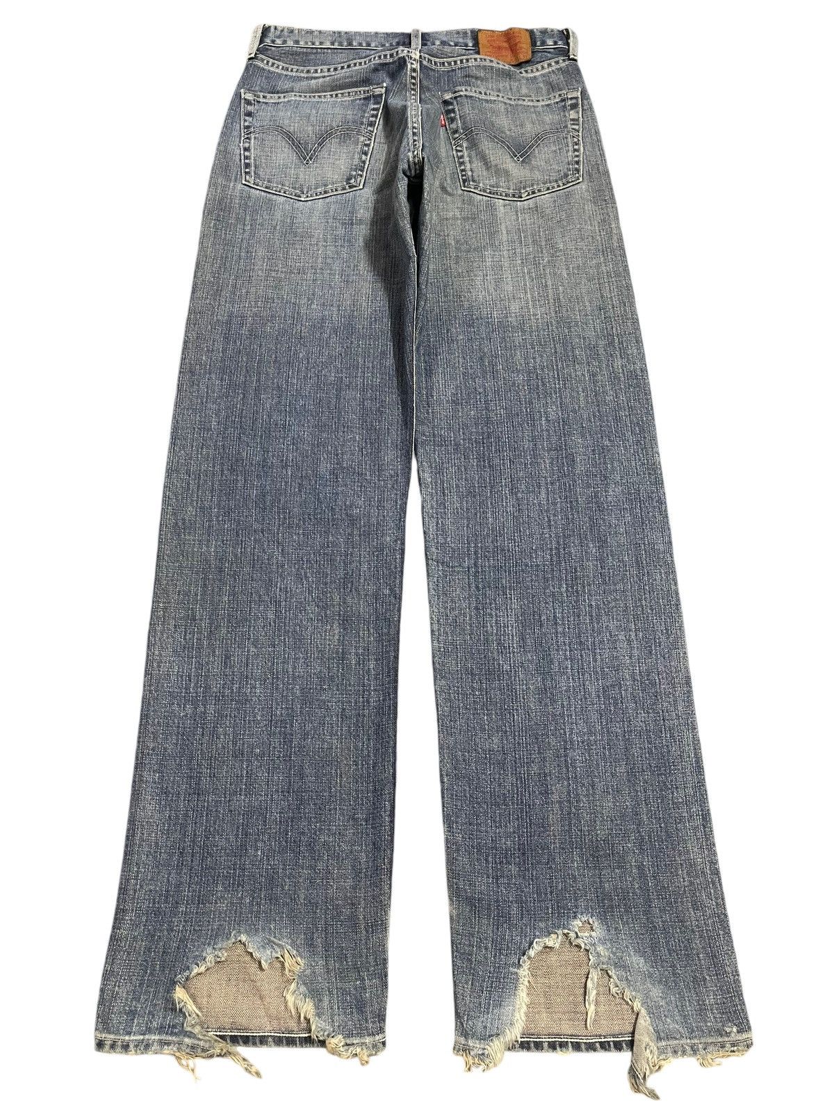 Levi's Vintage 90s Levis 503 Blue Wash Distress Style Baggy Jeans Size US 30 / EU 46 - 2 Thumbnail