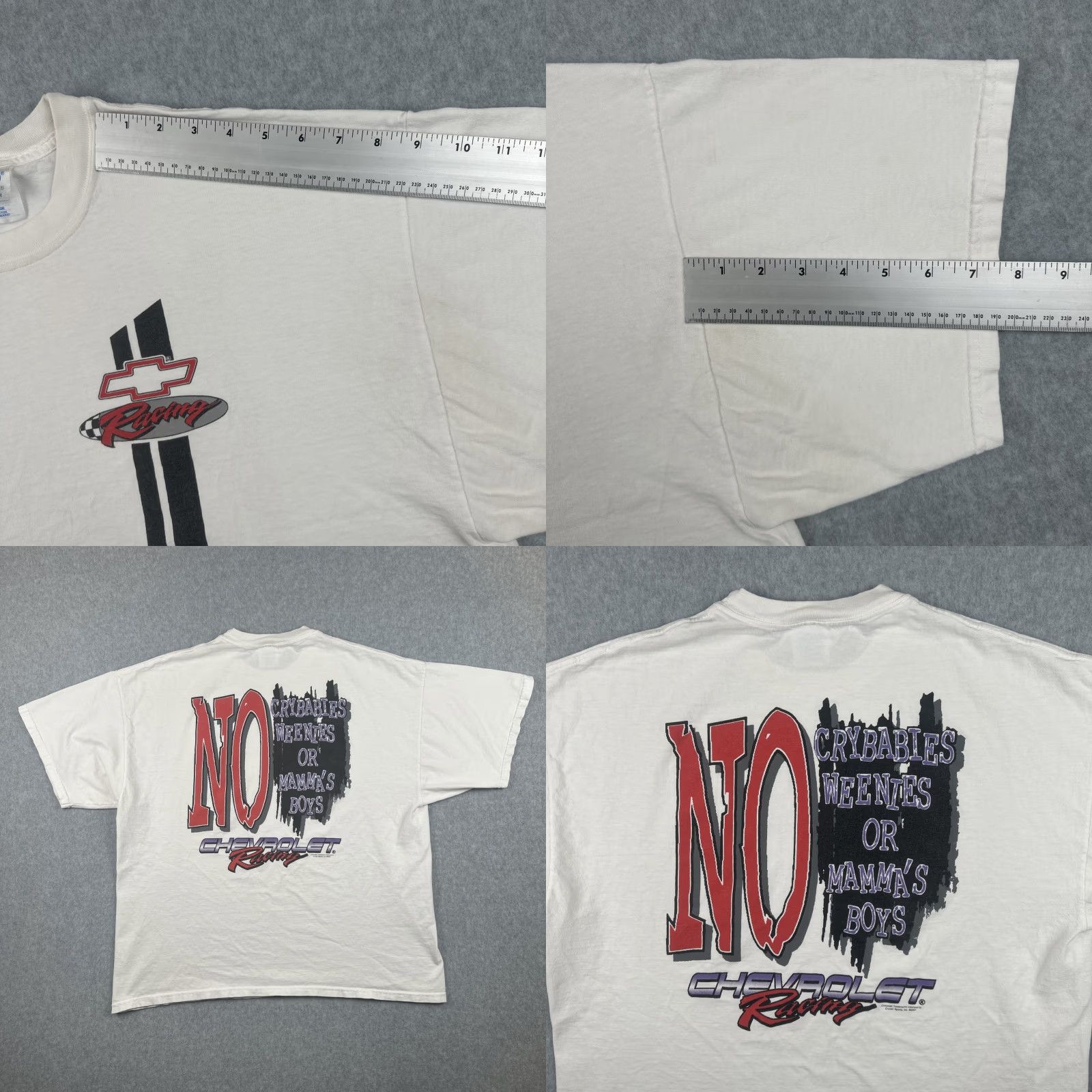 Doublet VINTAGE M&O KNITS Mens XXL White Shirt Chevrolet Racing Double-Sided Graphic Tee Size US XXL / EU 58 / 5 - 9 Thumbnail