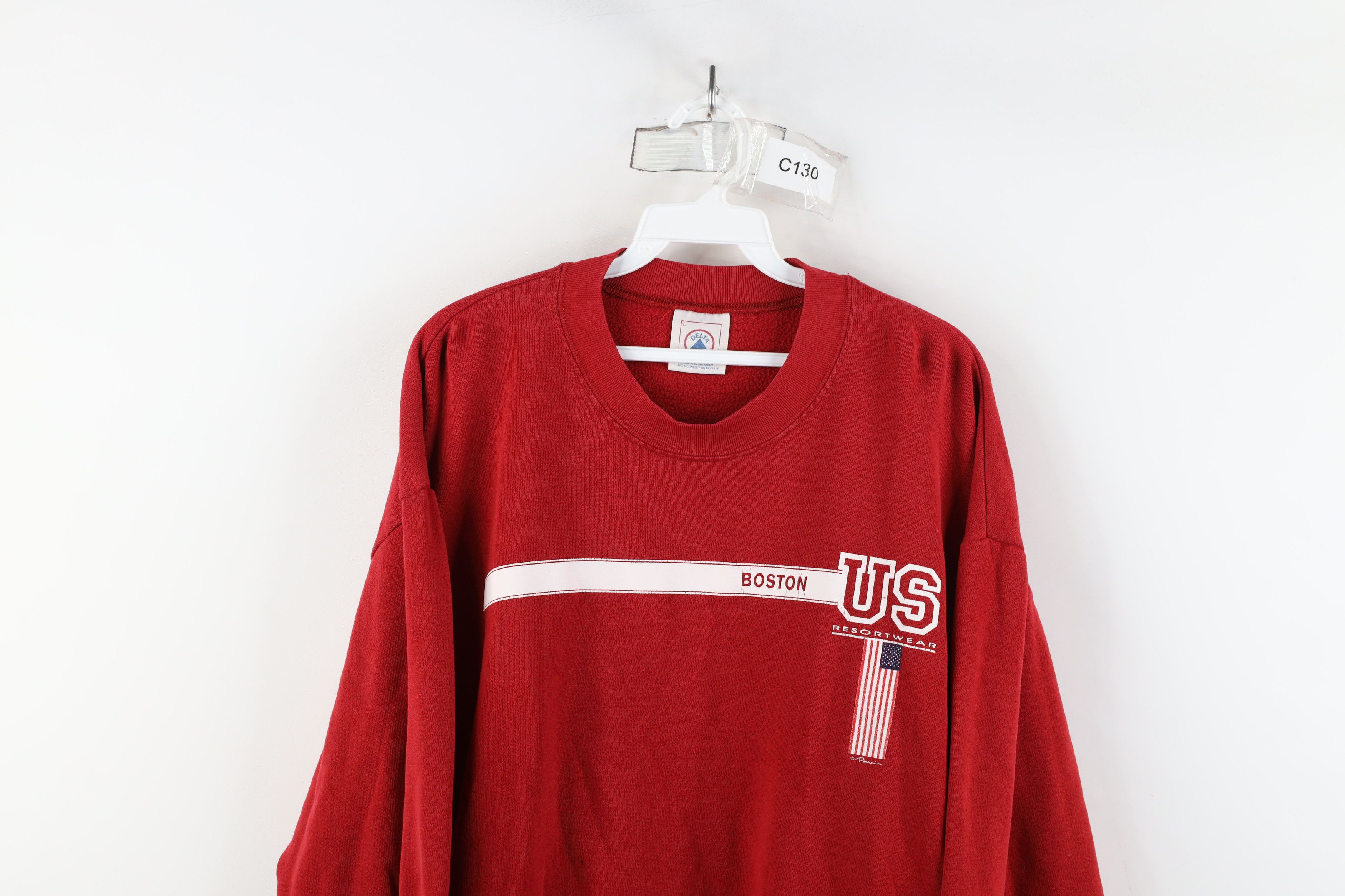 Vintage Vintage 90s Streetwear Spell Out Boston Crewneck Sweatshirt Size US L / EU 52-54 / 3 - 2 Thumbnail
