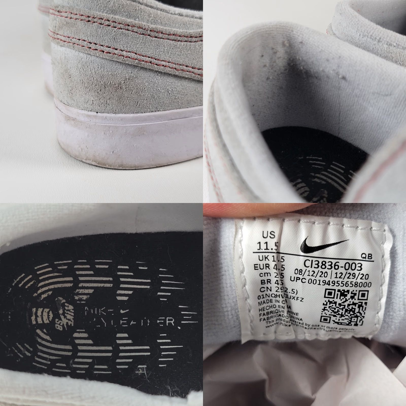 Nike Nike Zoom Stefan Janoski Canvas RM SB Sky Grey Orange Sneaker Mens 11.5 Size US 11 / EU 44 - 9 Thumbnail