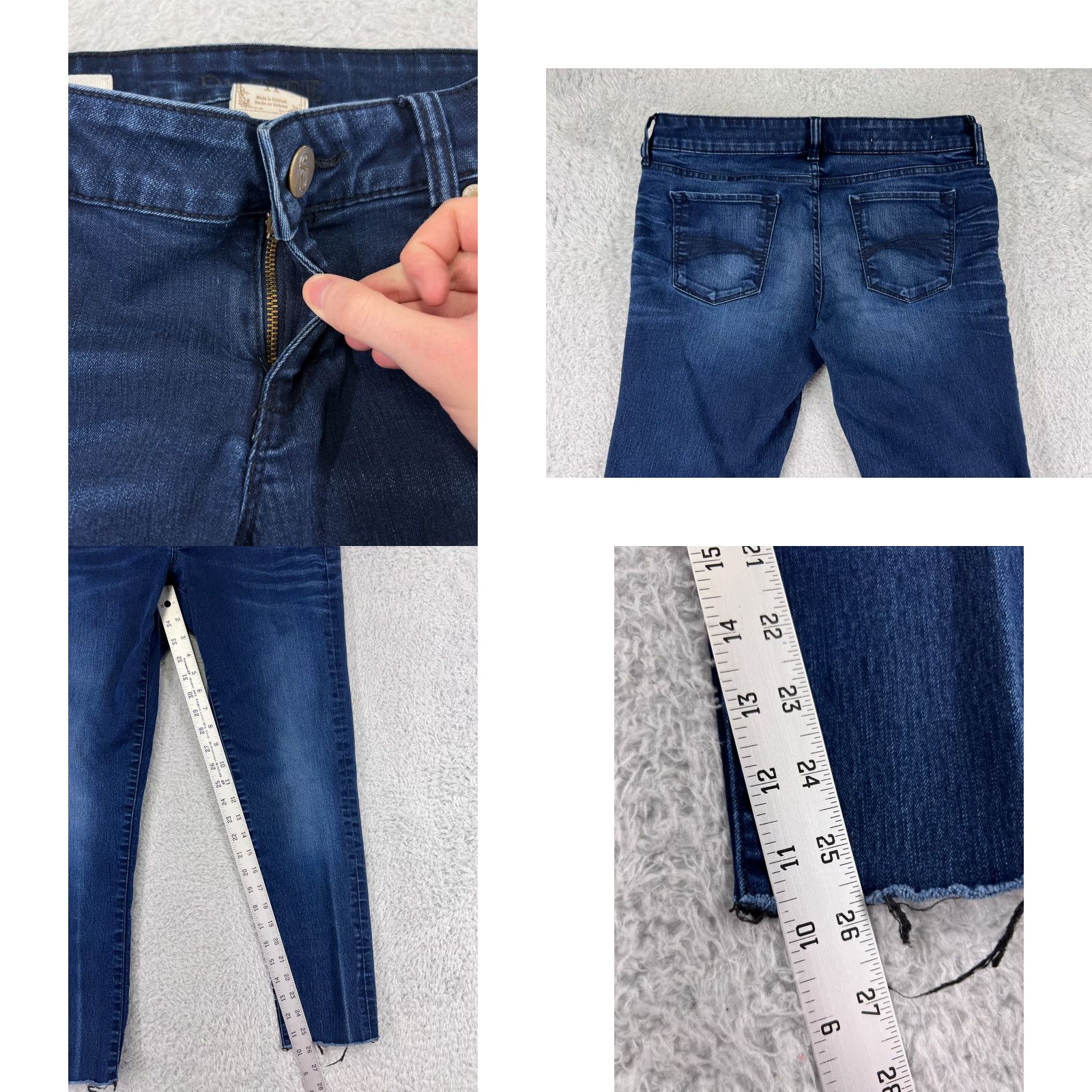 Decree Decree Womens Jeans Tapered Cotton Blend Dark Blue 11 Slim Fit Stretch Retro 2010s Girls Size 32" / US 10 / IT 46 - 8 Thumbnail