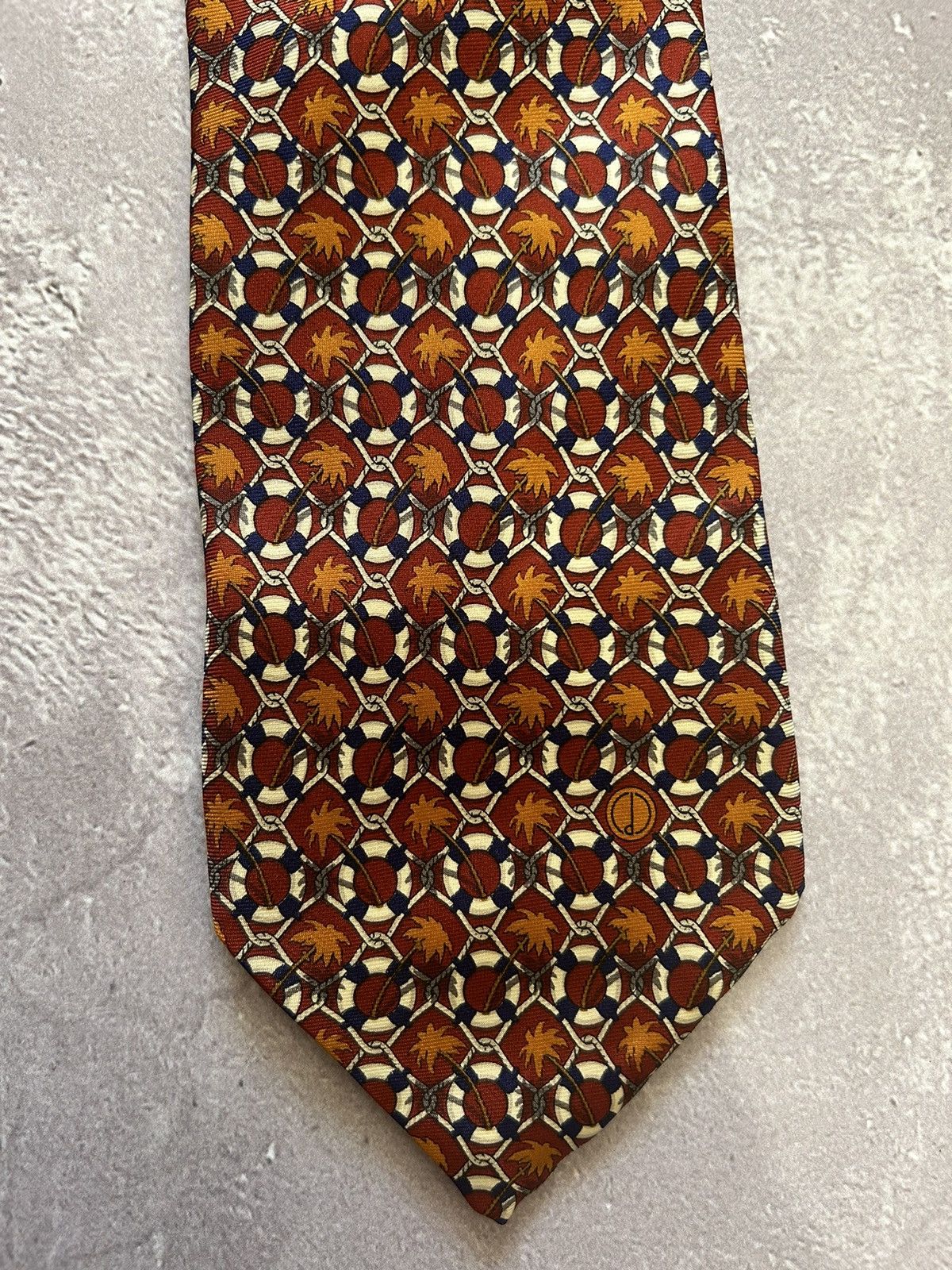 Alfred Dunhill Alfred Dunhill Lifebuoy Colorful Print Pattern Silk Tie 57" Size ONE SIZE - 9 Thumbnail