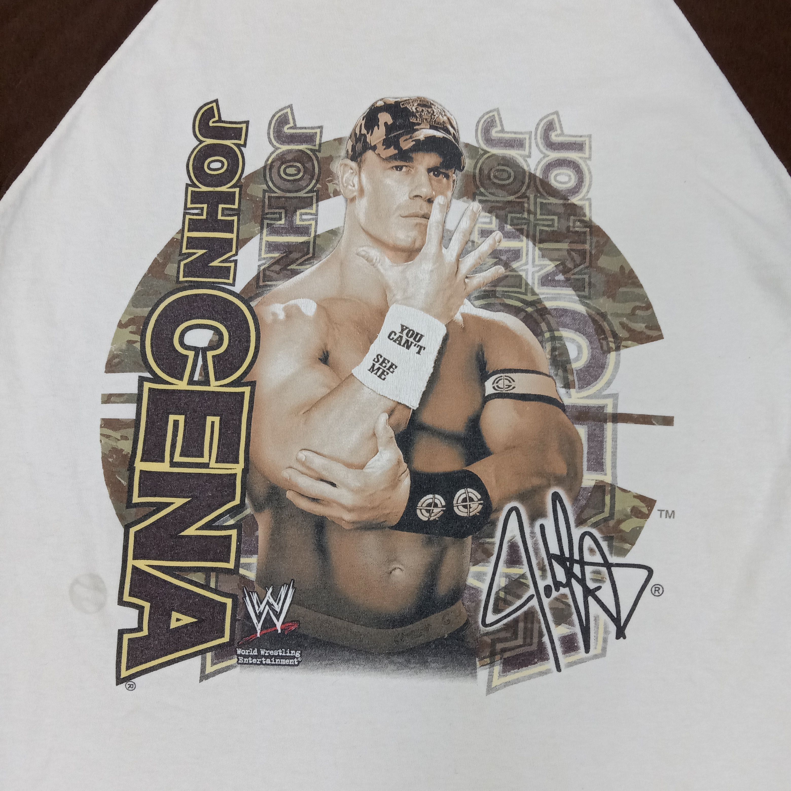 Vintage × WWE × WWF John Cena WWE American Wrestling Gym Tshirt Size US L / EU 52-54 / 3 - 2 Thumbnail
