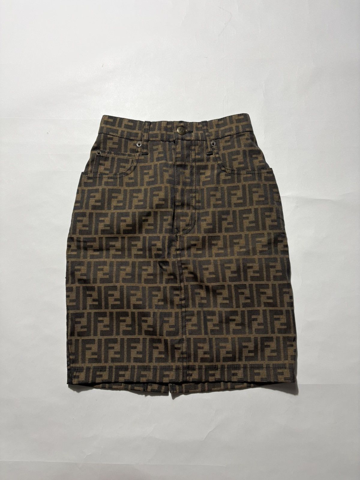 Fendi FENDI 1990-2000s ZUCCA MONOGRAM SKIRT Size 22" - 1 Thumbnail