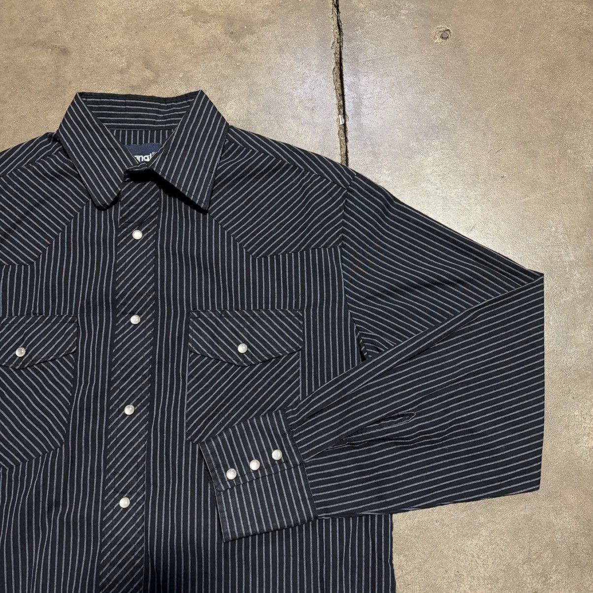 Wrangler Vintage Wrangler Pearl Snap Button Up Shirt Striped Western Size US M / EU 48-50 / 2 - 1 Thumbnail