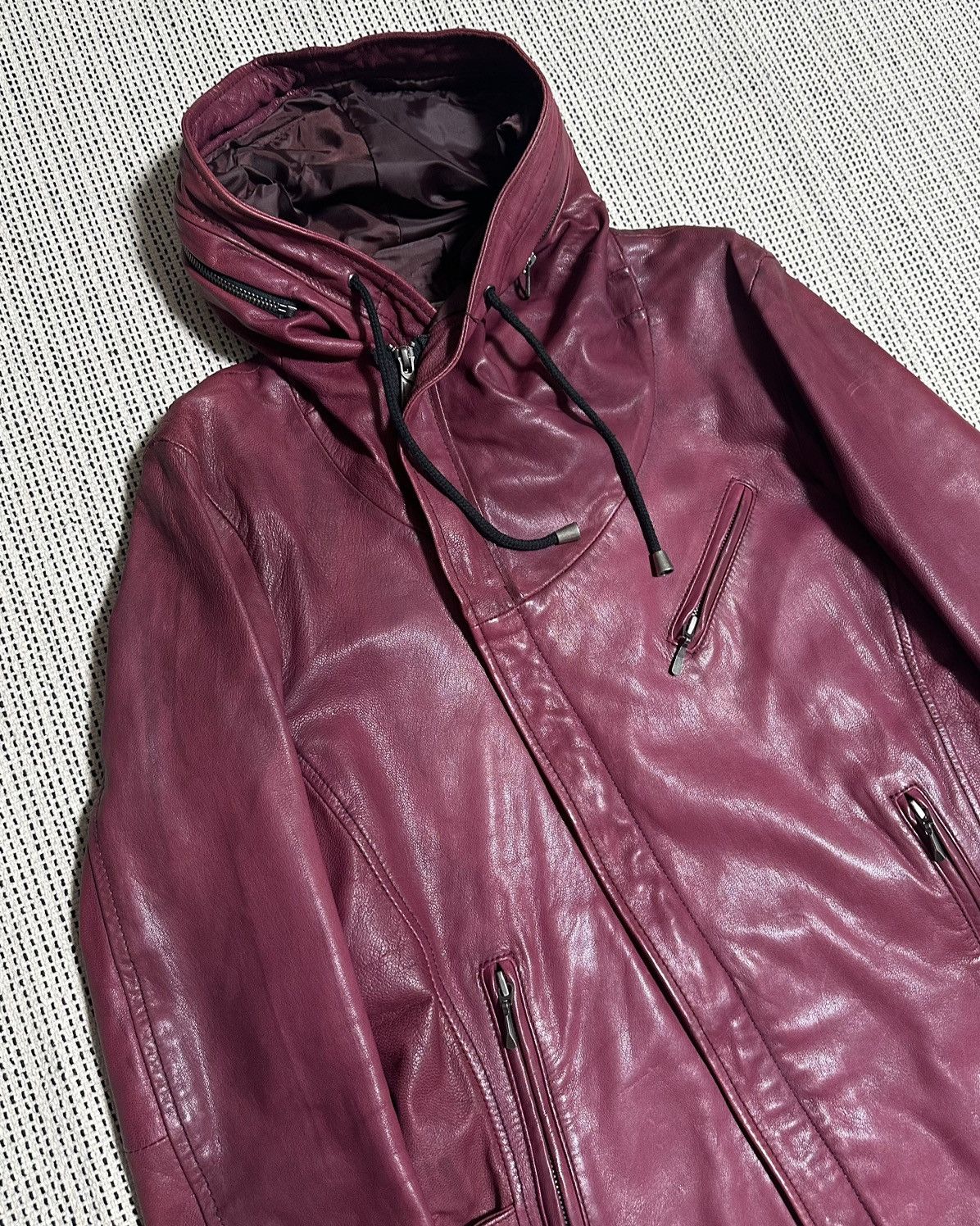 If Six Was Nine Katharine Hamnett London Alien Hood Leather Jacket Size US L / EU 52-54 / 3 - 4 Thumbnail
