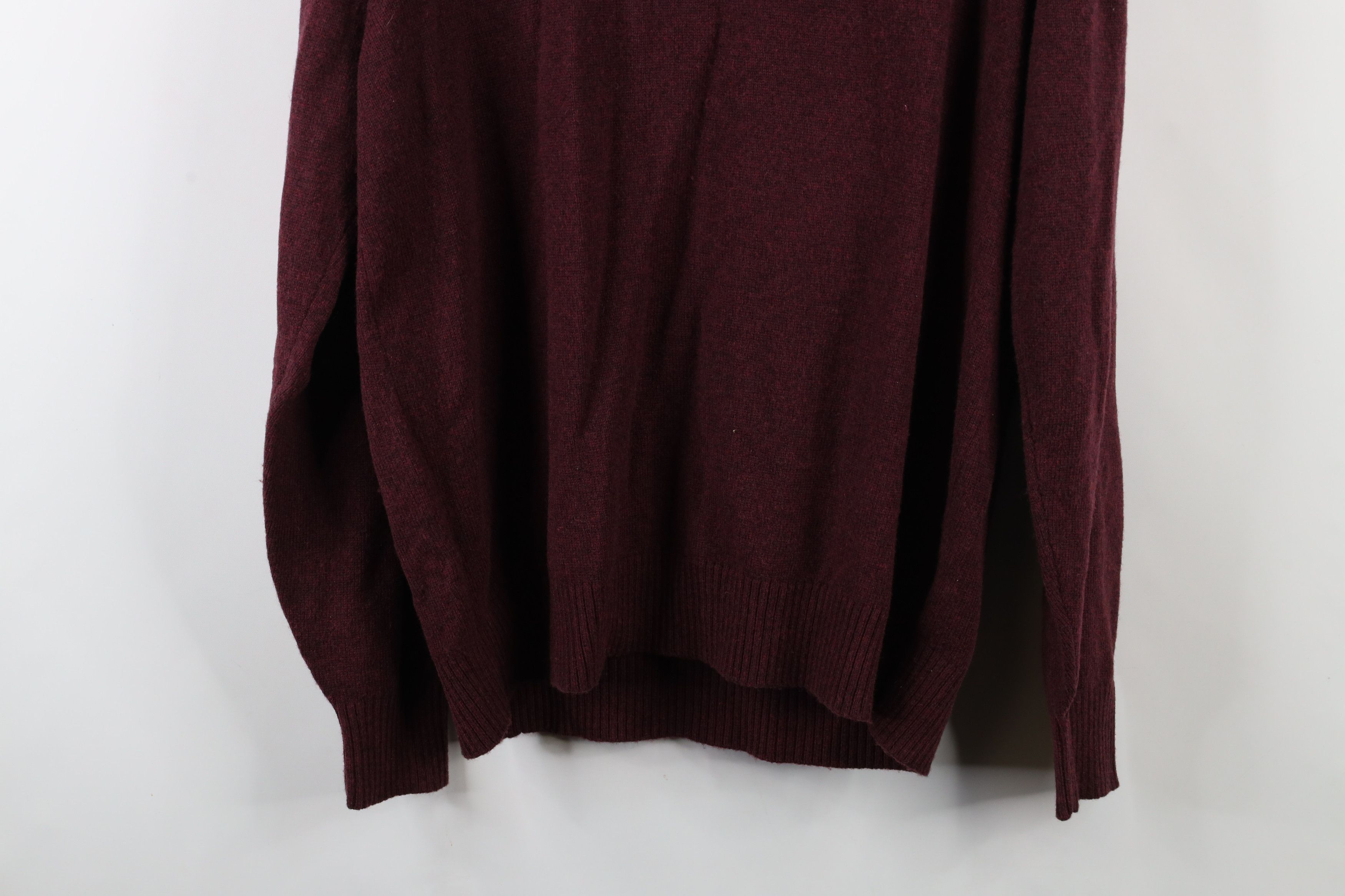 L.L. Bean × Vintage Vintage 90s LL Bean Lambswool Blend Knit V-Neck Sweater Red Size US L / EU 52-54 / 3 - 11 Thumbnail