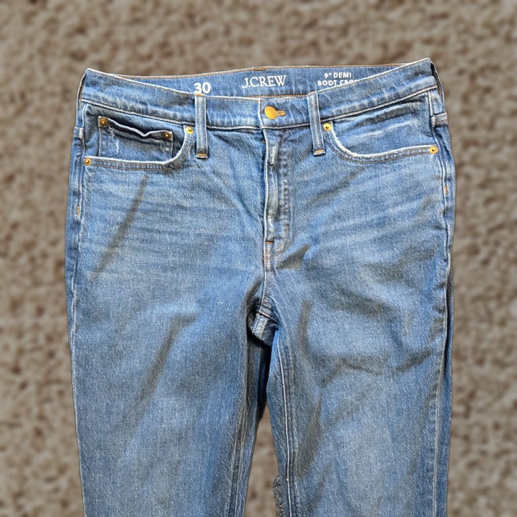 J.Crew J.CREW Jeans Womens 30 Blue 9 Inch Denim Boot Crop Medium Wash Capsule Casual Shirt/Jeans? Size 30" / US 8 / IT 44 - 1 Thumbnail