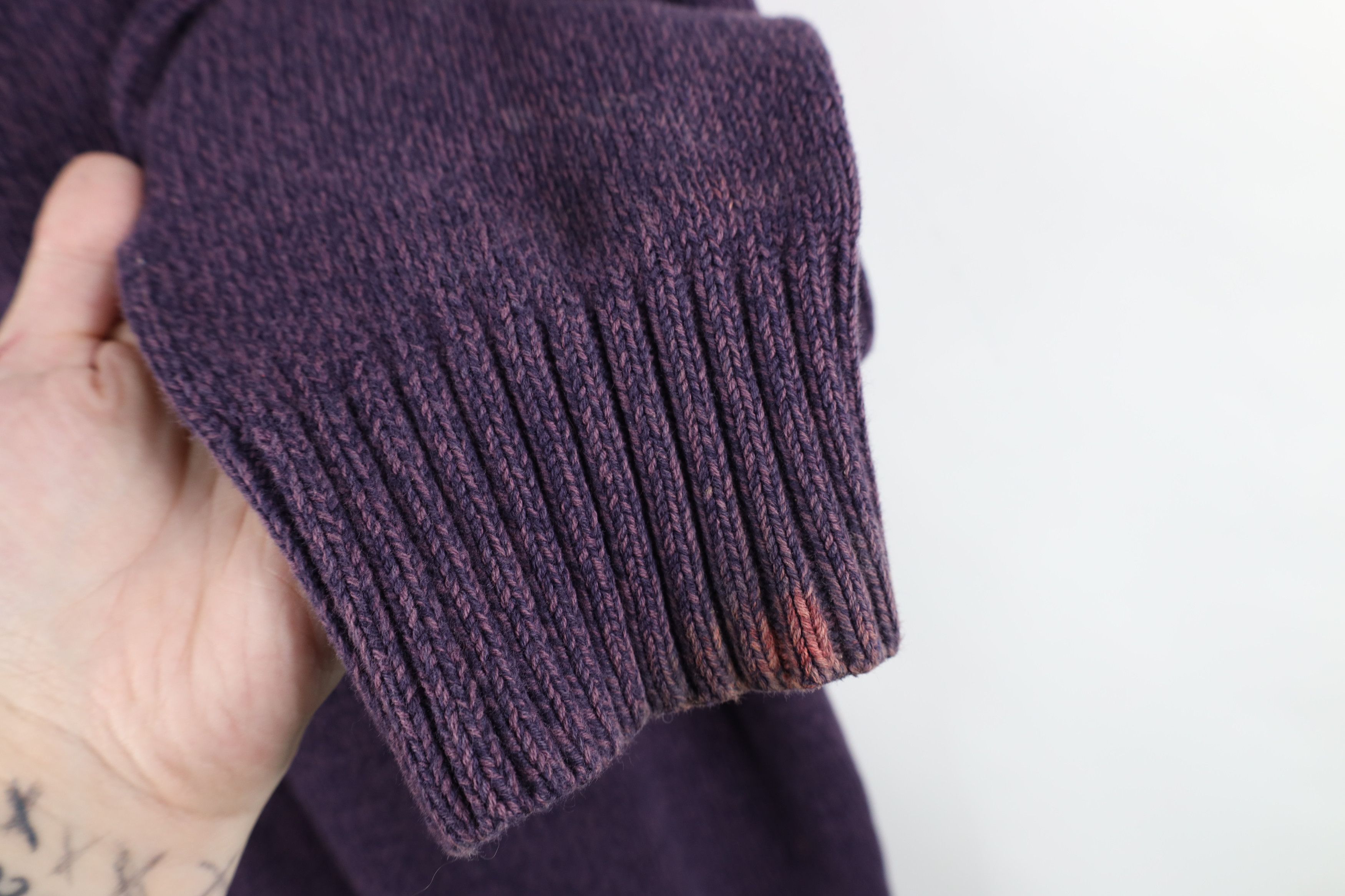 Eddie Bauer × Vintage Vintage Eddie Bauer Blank Cotton Knit Henley Sweater Purple Size US L / EU 52-54 / 3 - 9 Thumbnail
