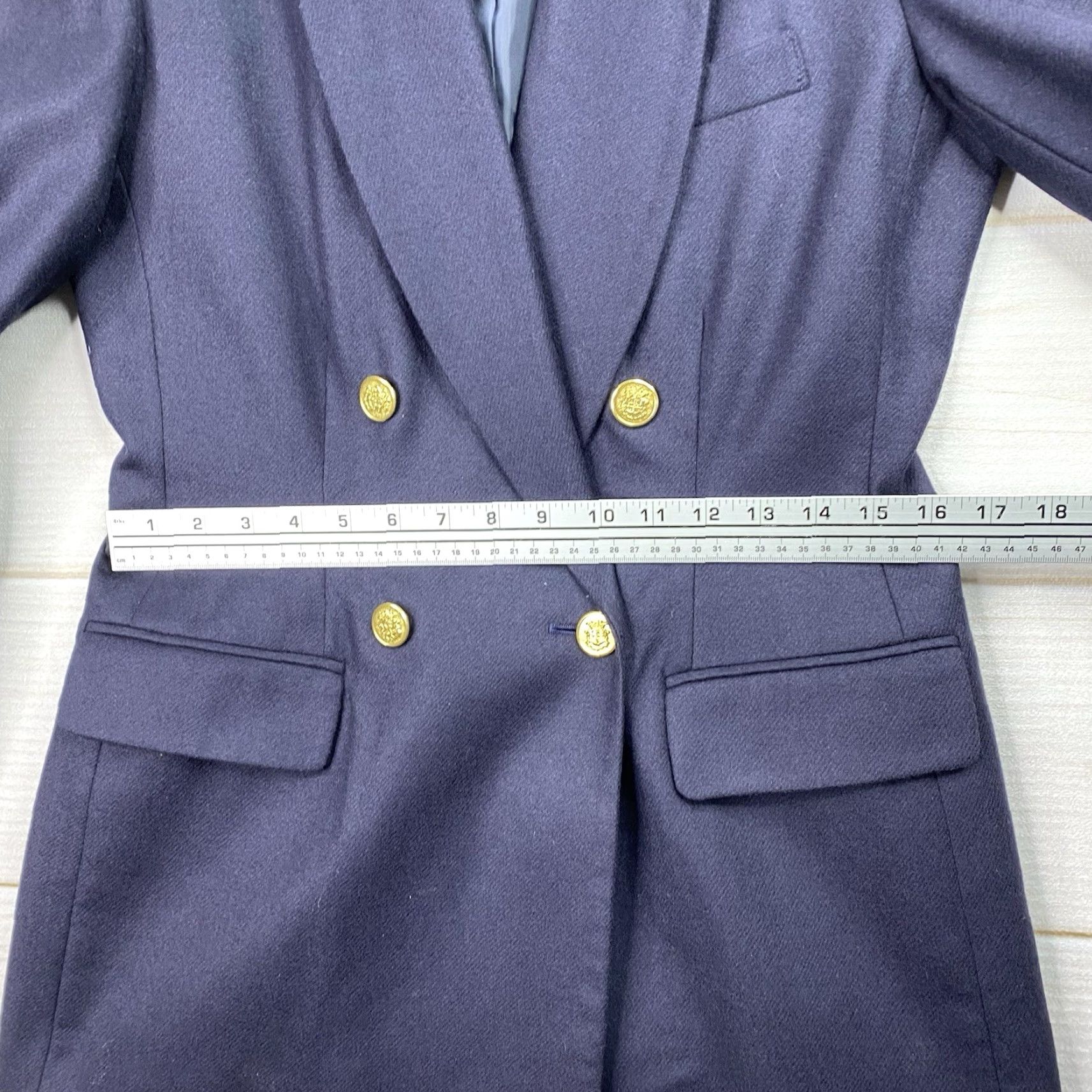 Vintage VINTAGE Stephanie Andrews Blazer Shirt Navy Blue Wool Lined Short Jacket Women’s 8 Preppy Nautical Classic 90s Mens Womens Size M / US 6-8 / IT 42-44 - 6 Thumbnail