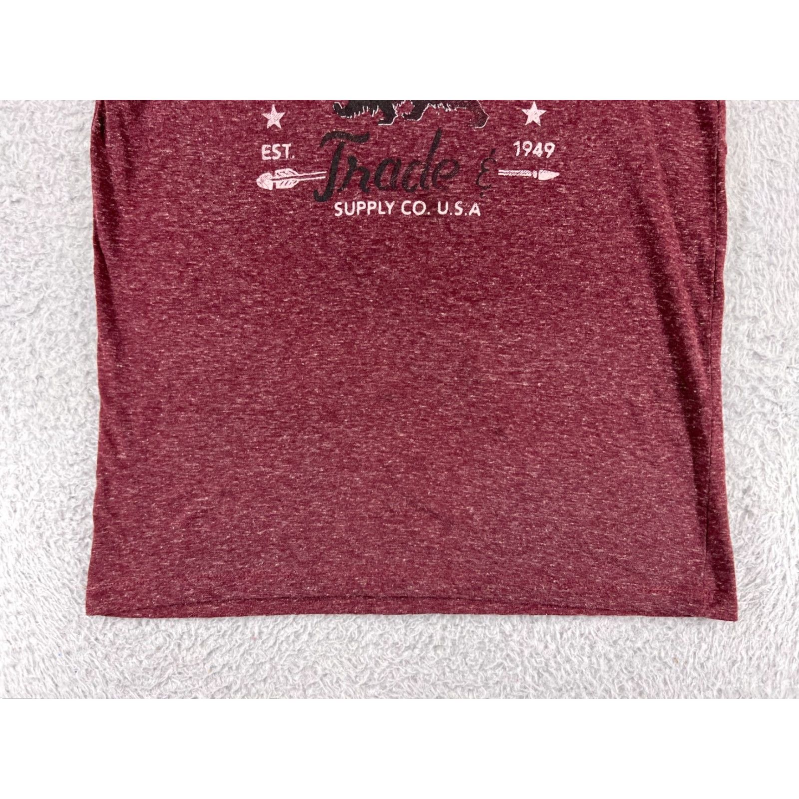 Vintage Red Dog Saloon Shirt Womens M Red Short Sleeve Crew Neck Polyester Jersey Made USA Size M / US 6-8 / IT 42-44 - 6 Thumbnail