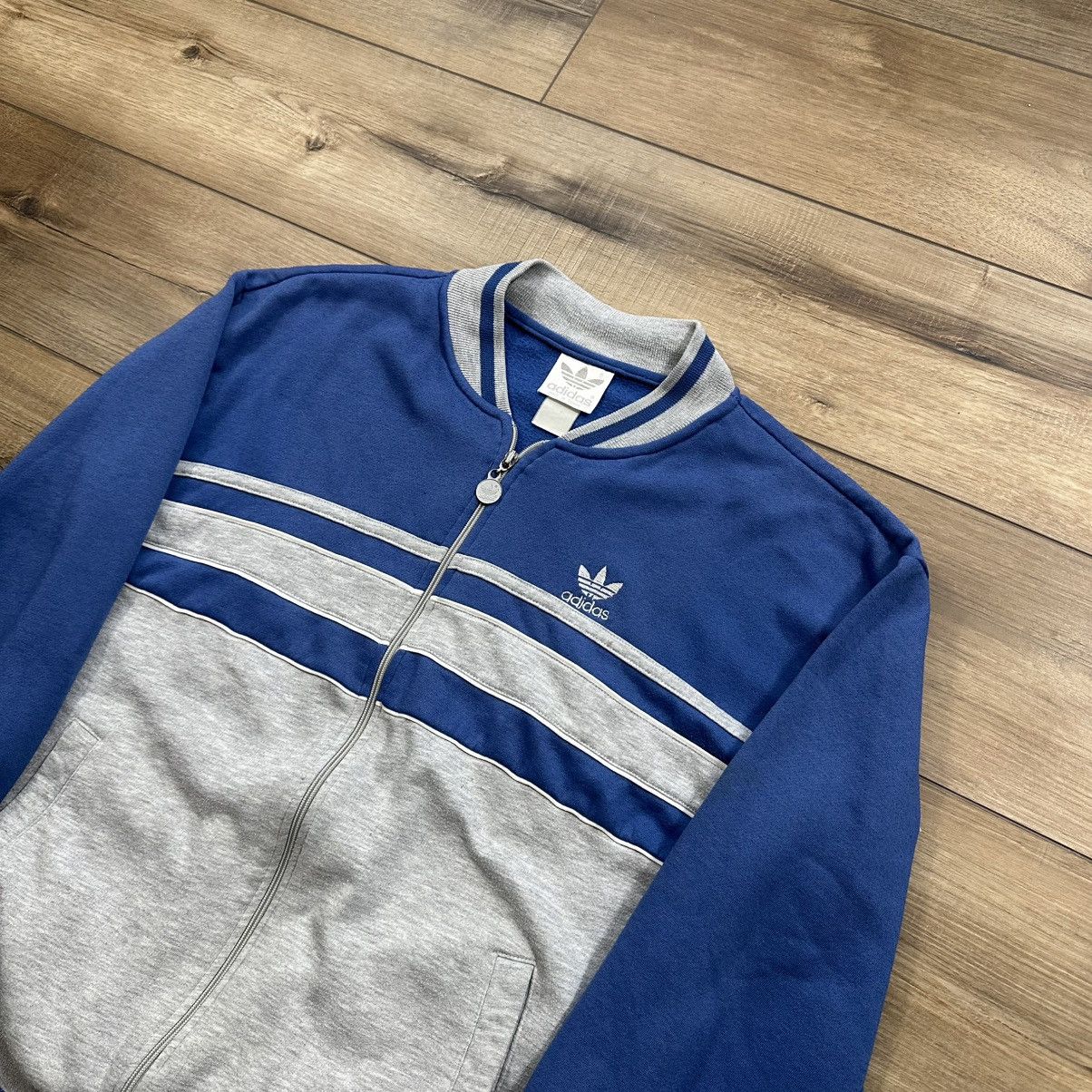 Adidas Vintage 80s Adidas Blue & Grey Trefoil Zip Up Jacket Size US M / EU 48-50 / 2 - 3 Thumbnail