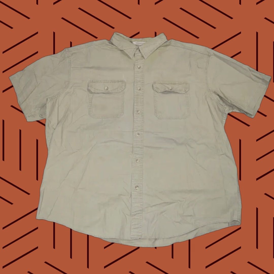 Vintage VINTAGE LL BEAN Button-Up Shirt Men 2XL Traditional Fit S/S Sunwashed Canvas Beige Khaki Cotton Power Pockets Size US XXL / EU 58 / 5 - 1 Thumbnail