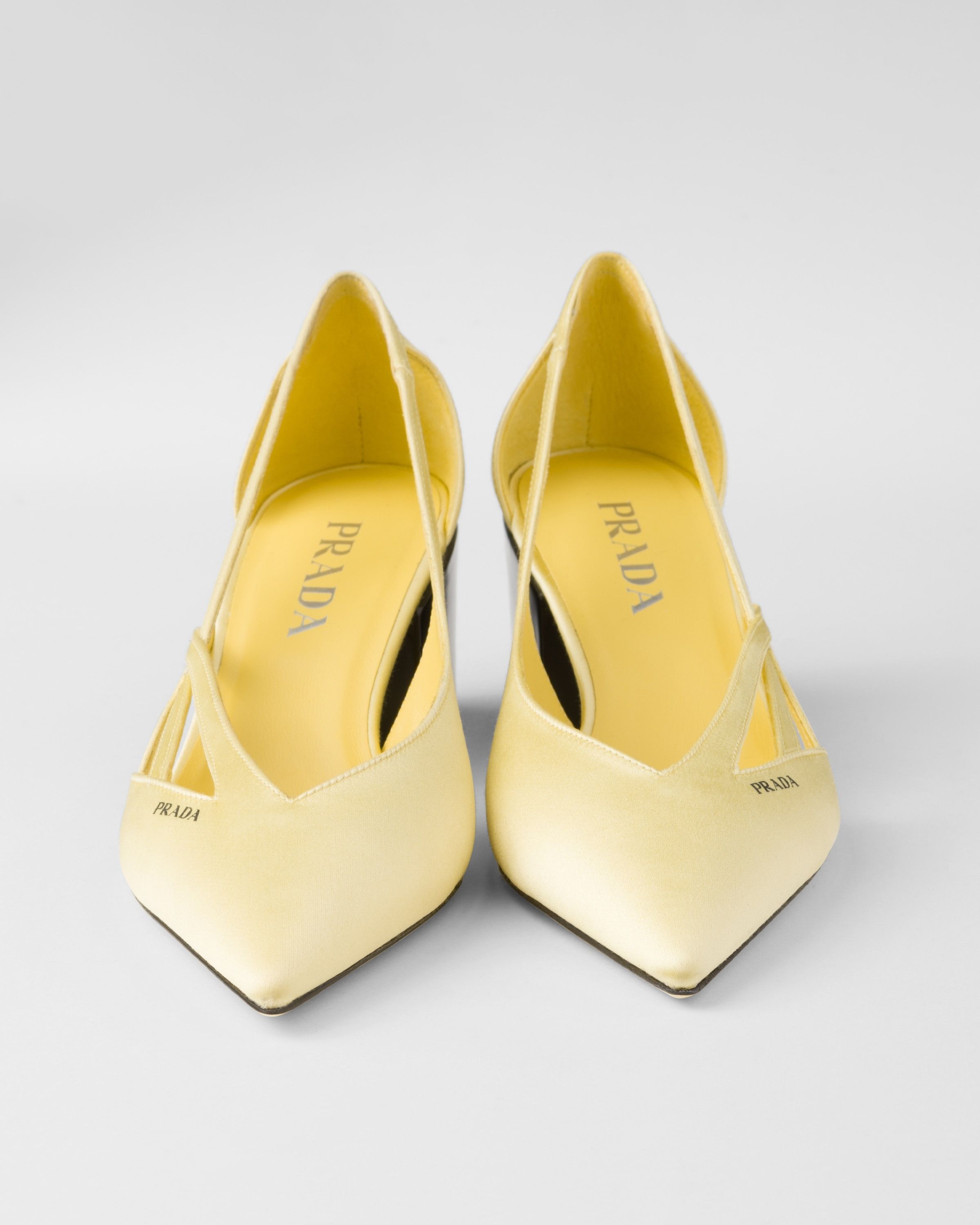Prada os11x0126 Satin Cut-Out Pumps in Yellow Size US 7 / IT 37 - 6 Thumbnail