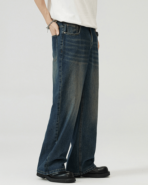Japanese Brand Dark blue vintage washed distressed jeans y2k Size US 32 / EU 48 - 3 Thumbnail